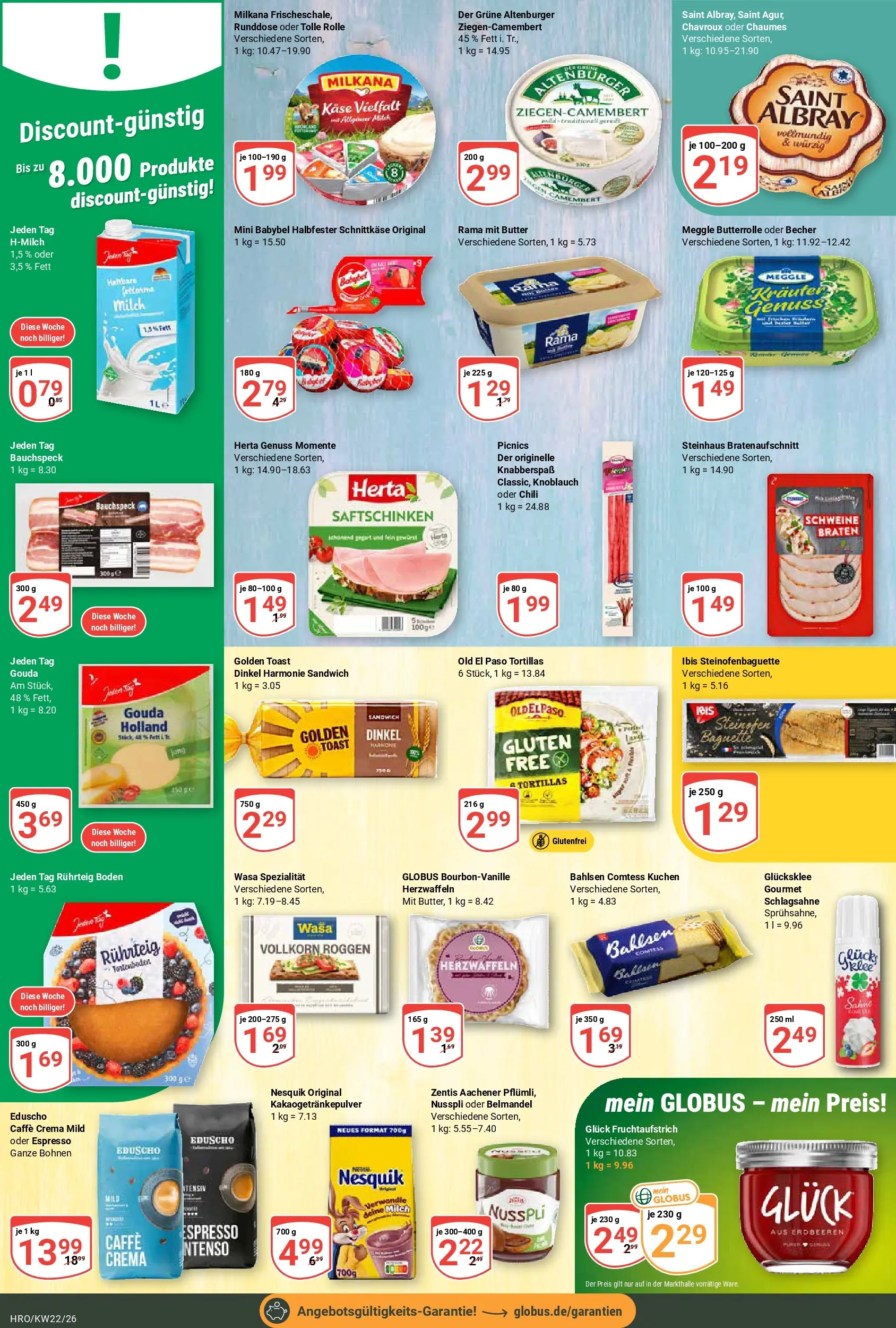 Globus Prospekt Rostock (ab 26.05.2026) » Angebote online | Seite: 12 | Produkte: Nesquik, Babybel, Kuchen, Erdbeeren