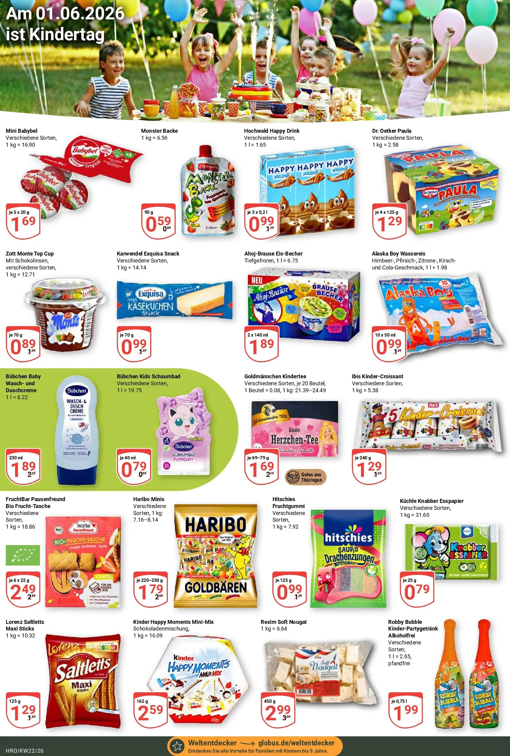Globus Prospekt Rostock (ab 26.05.2026) » Angebote online | Seite: 13 | Produkte: Haribo, Creme, Duschcreme, Babybel