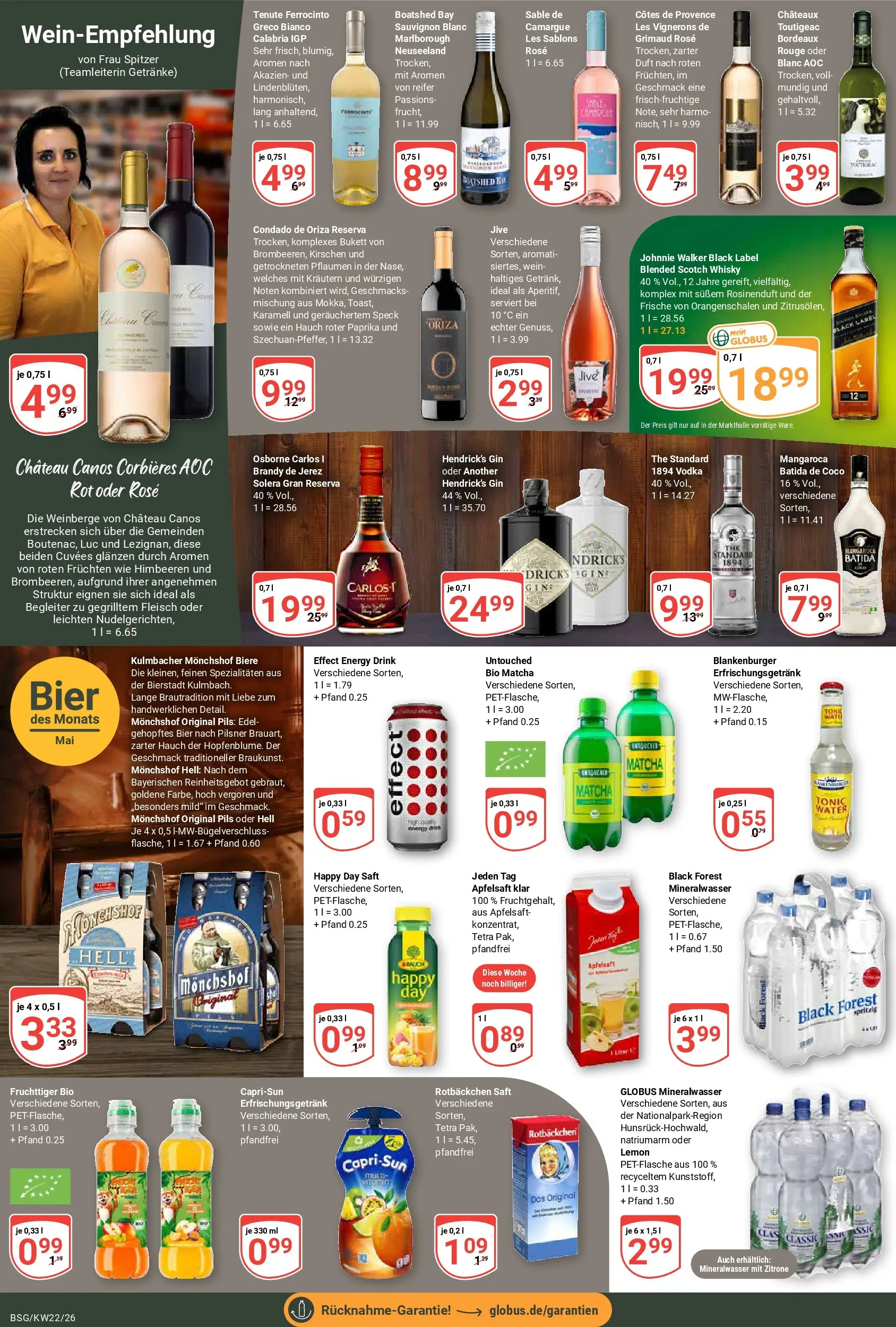 Globus Prospekt Braunschweig (ab 26.05.2026) » Angebote online | Seite: 17 | Produkte: Himbeeren, Batida de coco, Rouge, Johnnie walker