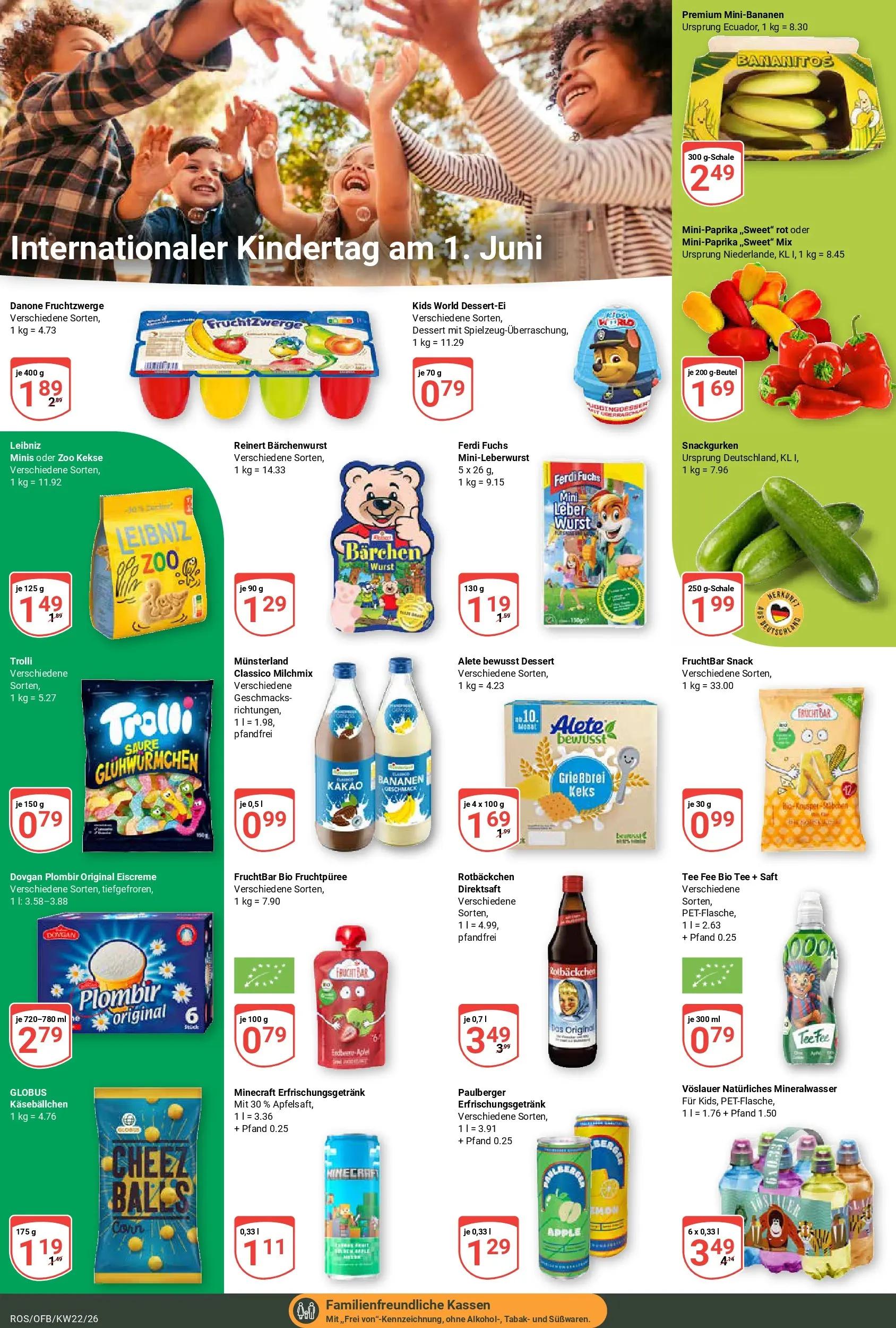 Globus Prospekt Lambrechtshagen (ab 26.05.2026) » Angebote online | Seite: 14 | Produkte: Fruchtzwerge, Mineralwasser, Tee, Kekse