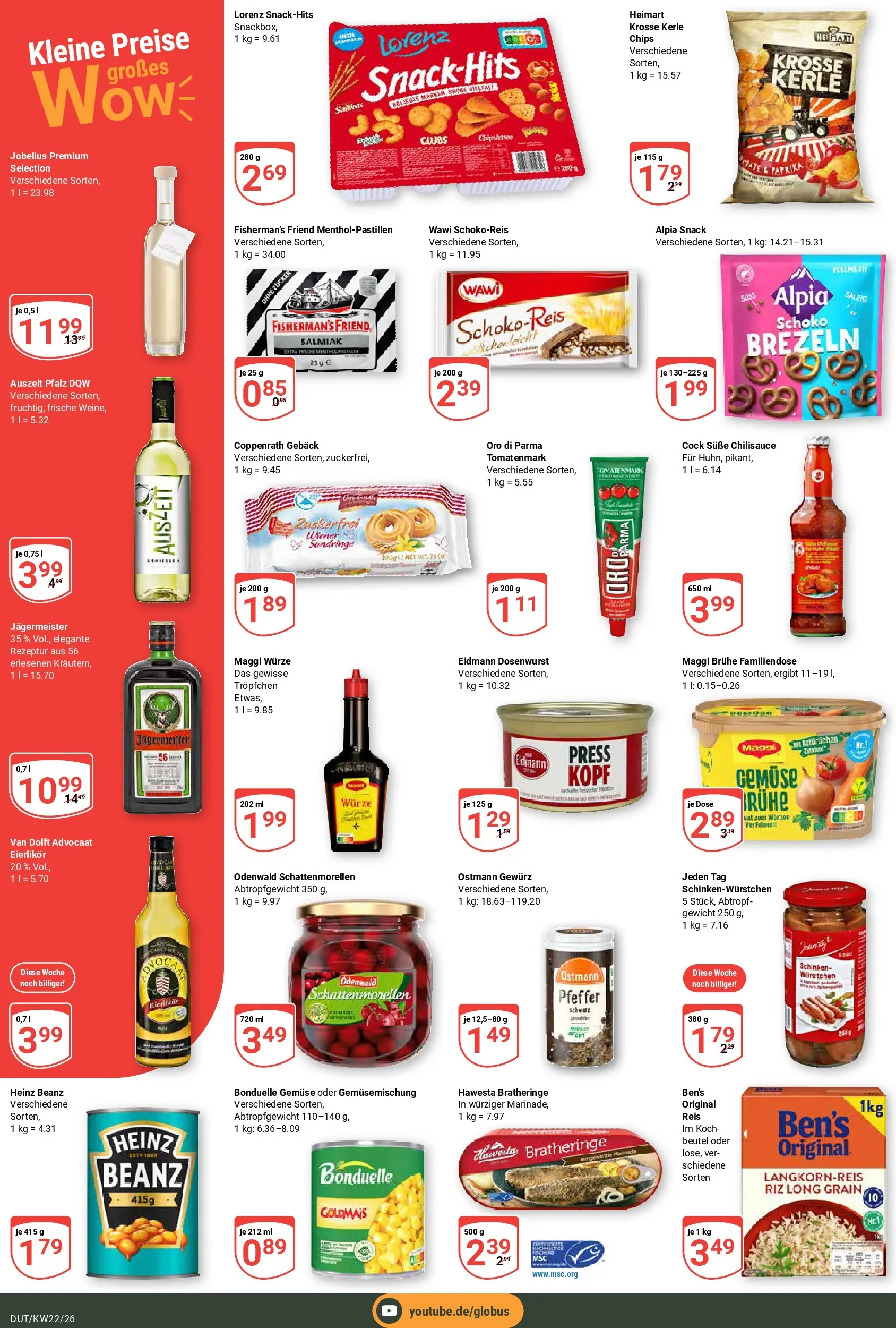 Globus Prospekt Wetzlar-Dutenhofen (ab 26.05.2026) » Angebote online | Seite: 4 | Produkte: Maggi, Jägermeister, Schinken, Chips