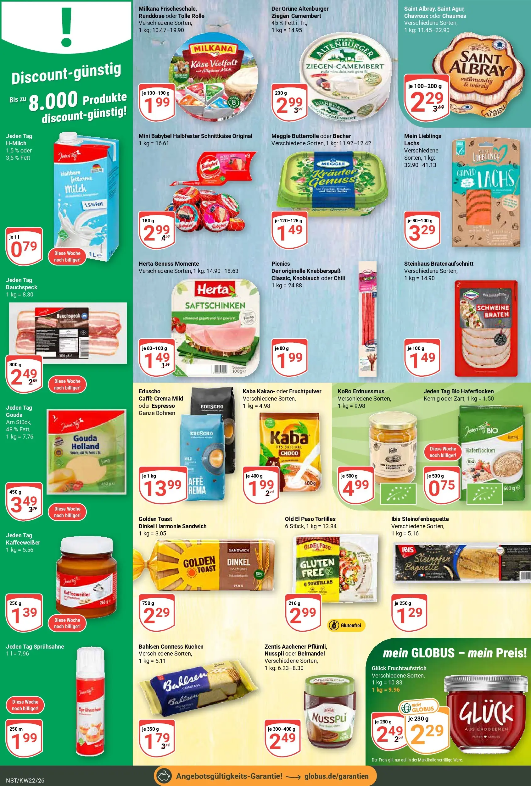 Globus Prospekt Neustadt (ab 26.05.2026) » Angebote online | Seite: 12 | Produkte: Toast, Knoblauch, Babybel, Eduscho