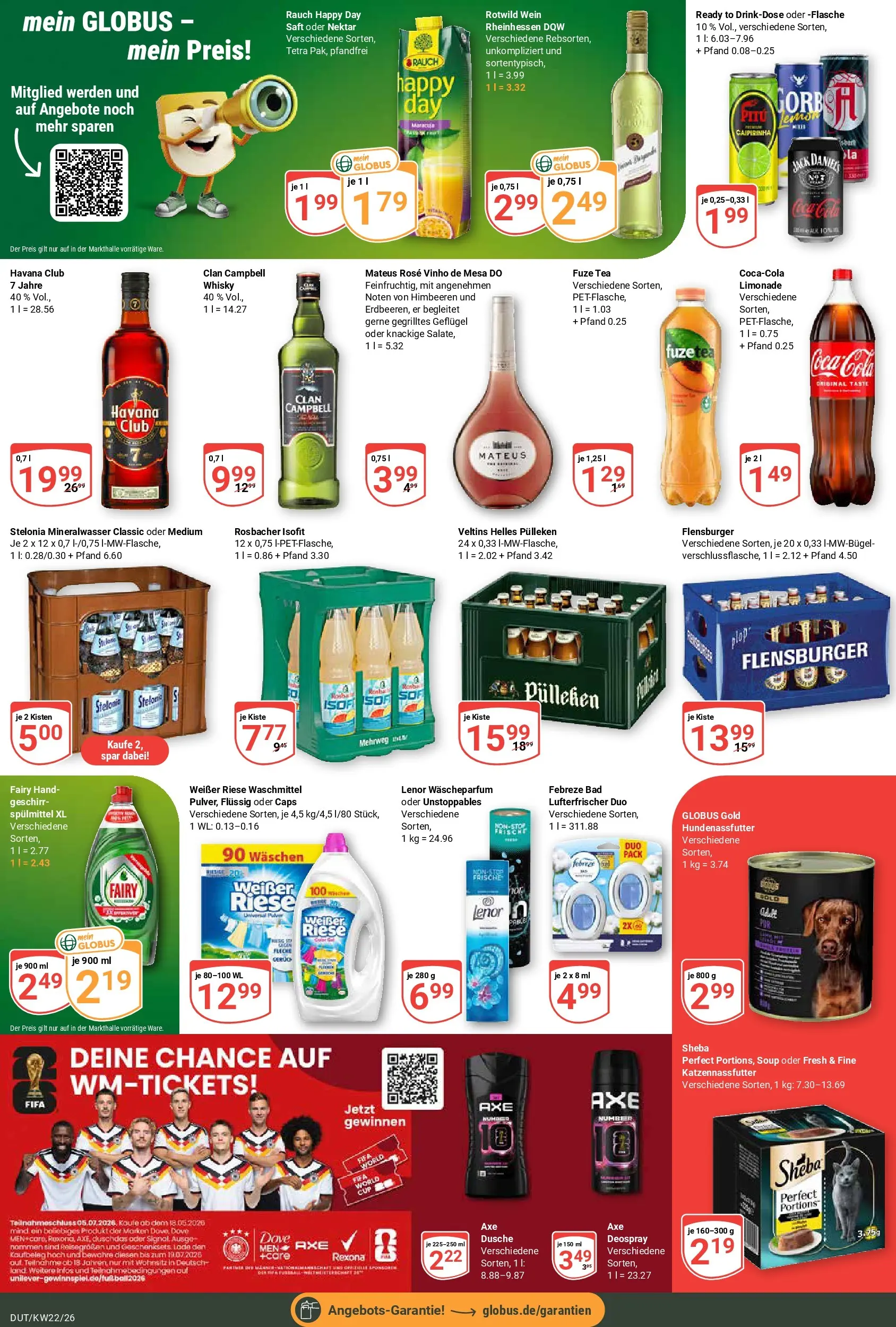 Globus Prospekt Wetzlar-Dutenhofen (ab 26.05.2026) » Angebote online | Seite: 5 | Produkte: Lenor, Havana club, Whisky, Mineralwasser