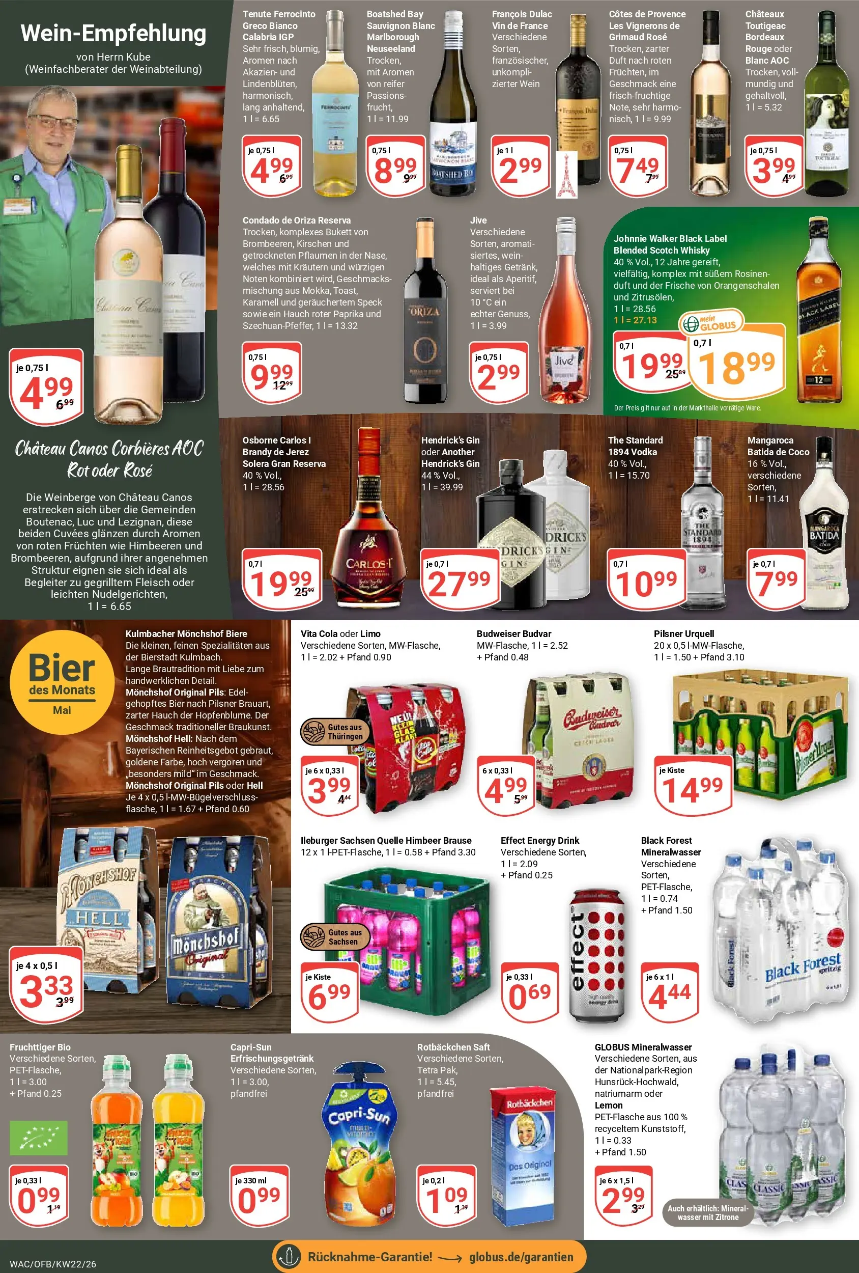 Globus Prospekt Markkleeberg (ab 26.05.2026) » Angebote online | Seite: 17 | Produkte: Whisky, Monchshof, Energy, Rouge