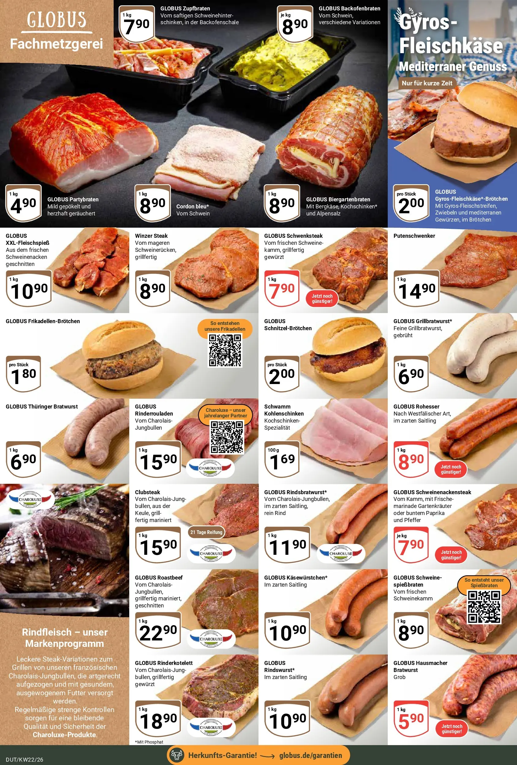 Globus Prospekt Wetzlar-Dutenhofen (ab 26.05.2026) » Angebote online | Seite: 8 | Produkte: Roastbeef, Gyros, Zwiebeln, Paprika