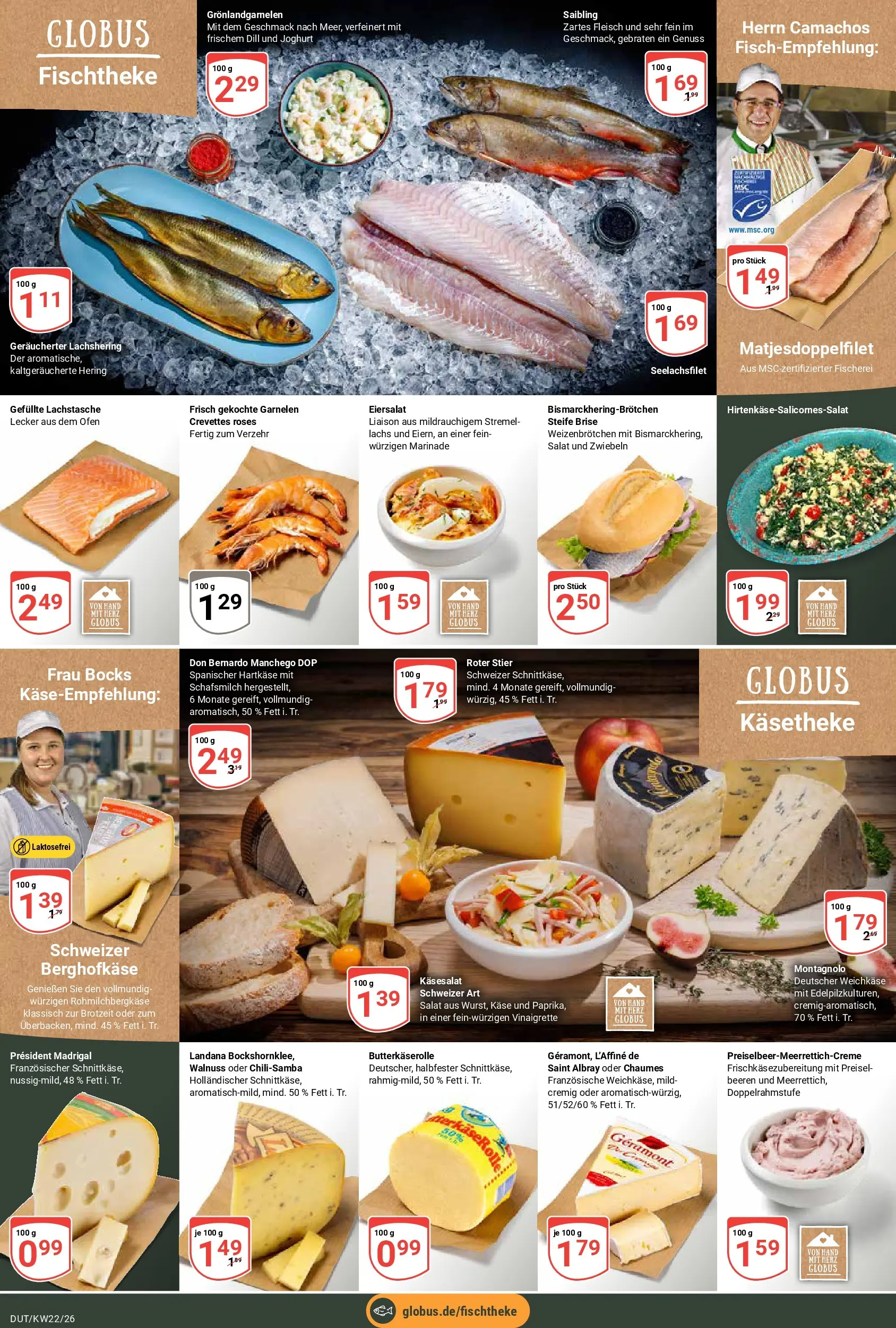 Globus Prospekt Wetzlar-Dutenhofen (ab 26.05.2026) » Angebote online | Seite: 9 | Produkte: Käse, Garnelen, Fleisch, Salat