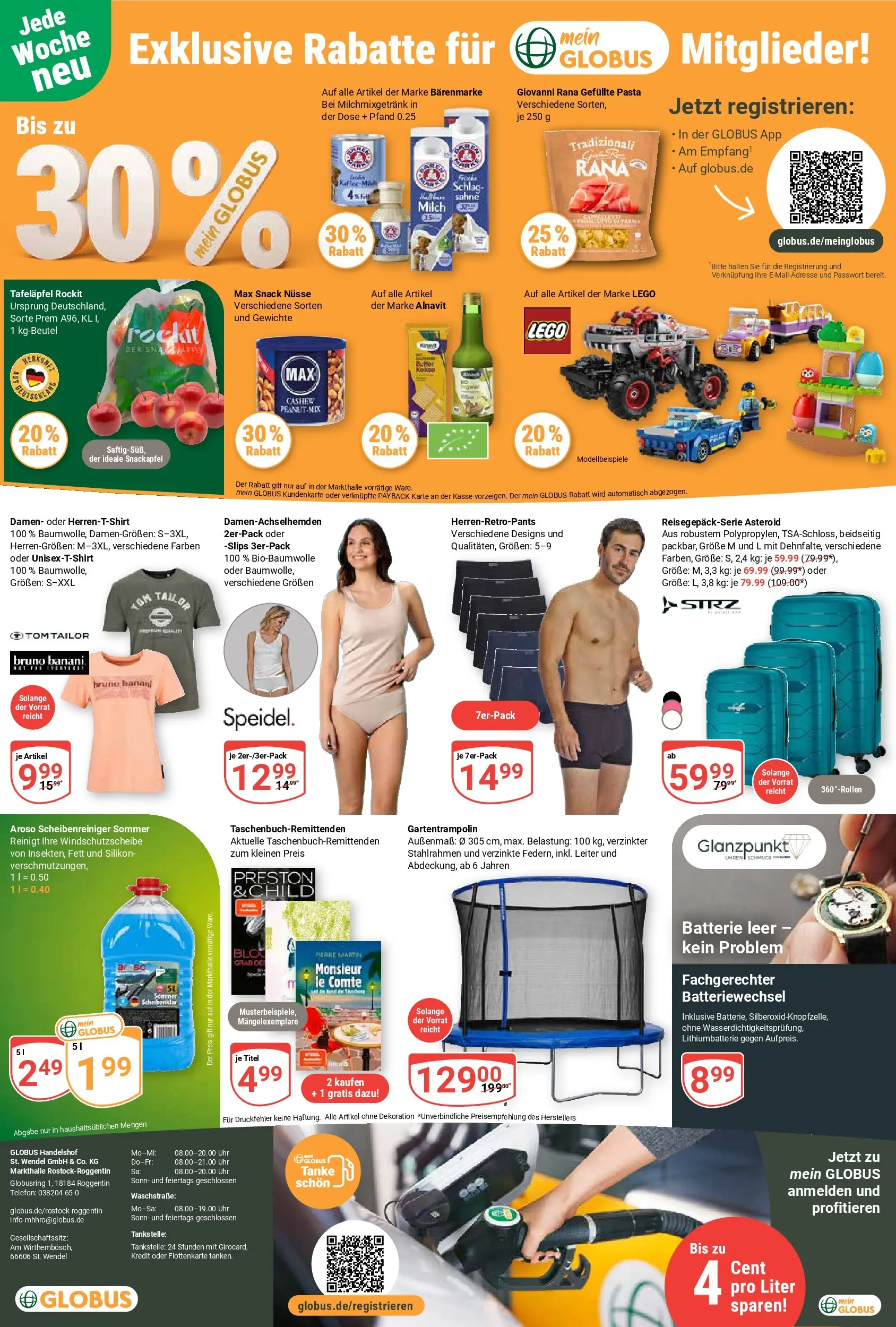 Globus Prospekt Rostock (ab 26.05.2026) » Angebote online | Seite: 27 | Produkte: Batterie, Pasta, Nüsse, Sahne