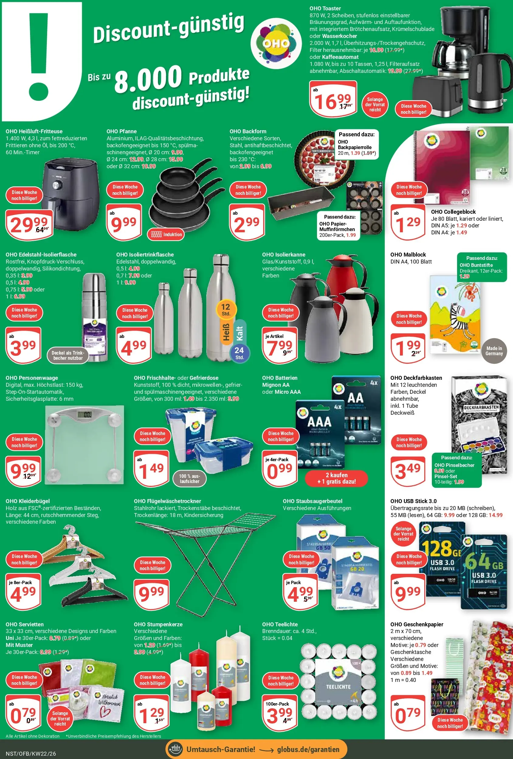 Globus Prospekt Neustadt (ab 26.05.2026) » Angebote online | Seite: 25 | Produkte: Wasserkocher, Toaster, Batterien, Heißluftfritteuse