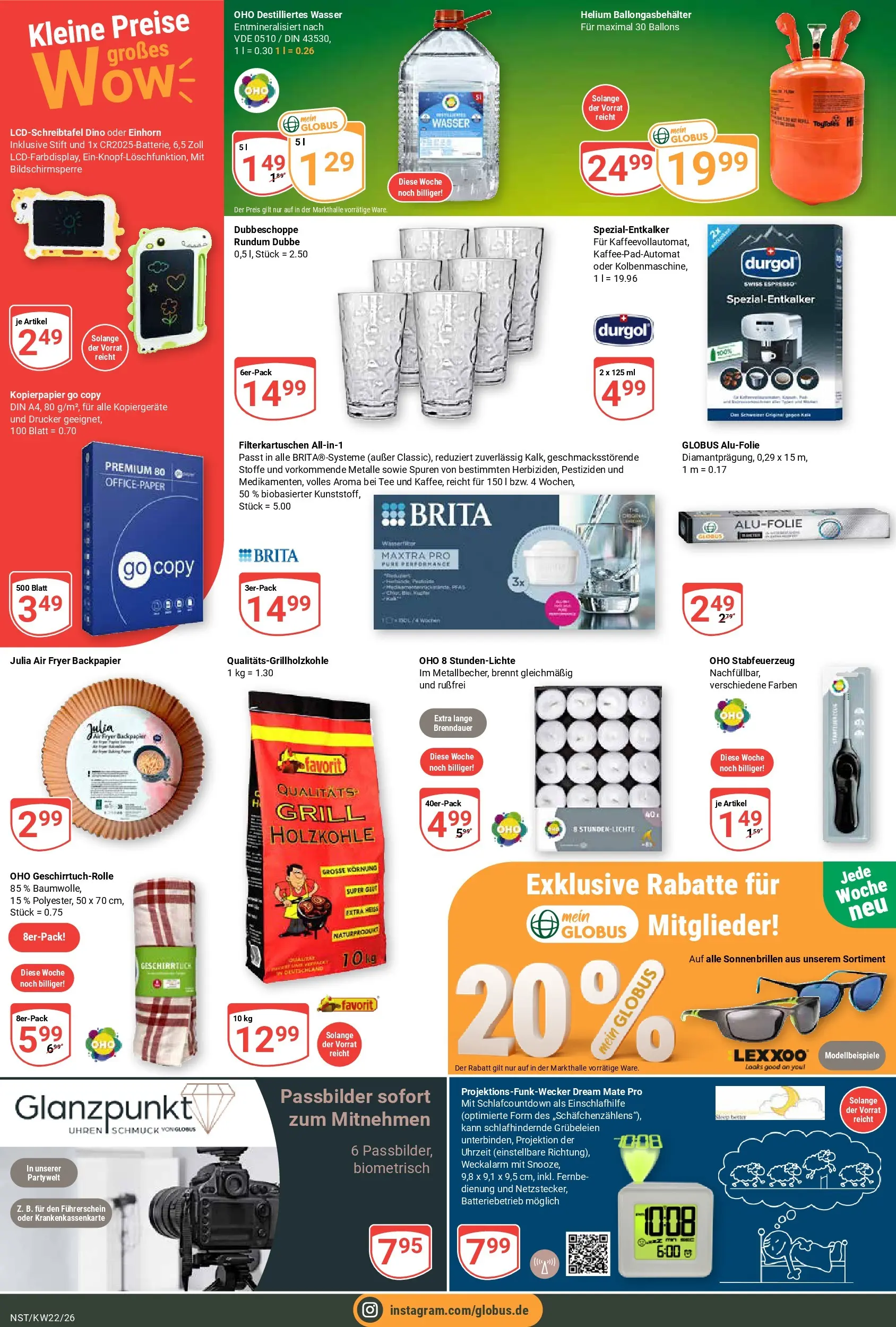 Globus Prospekt Neustadt (ab 26.05.2026) » Angebote online | Seite: 28 | Produkte: Grill, Wasser, Tee, Drucker