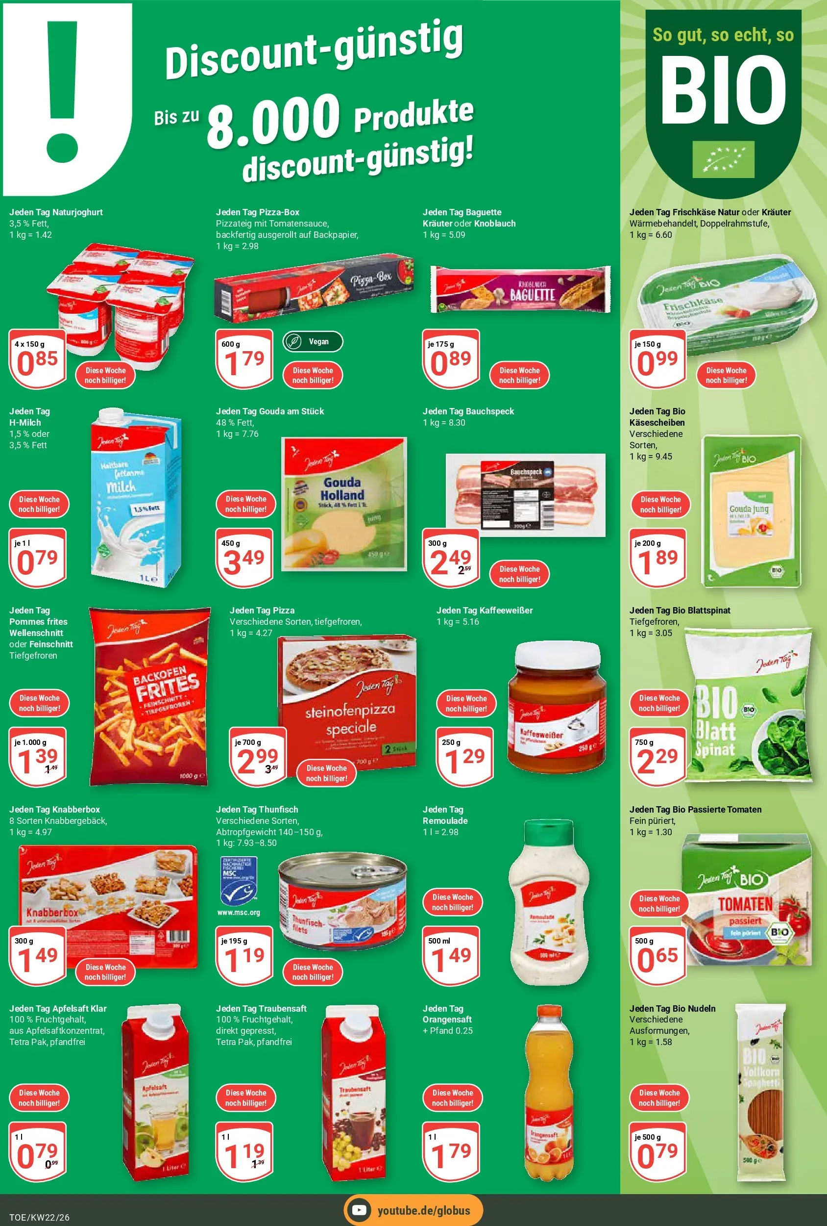 Globus Prospekt Tönisvorst (ab 26.05.2026) » Angebote online | Seite: 13 | Produkte: Milch, Gouda, Baguette, Backofen