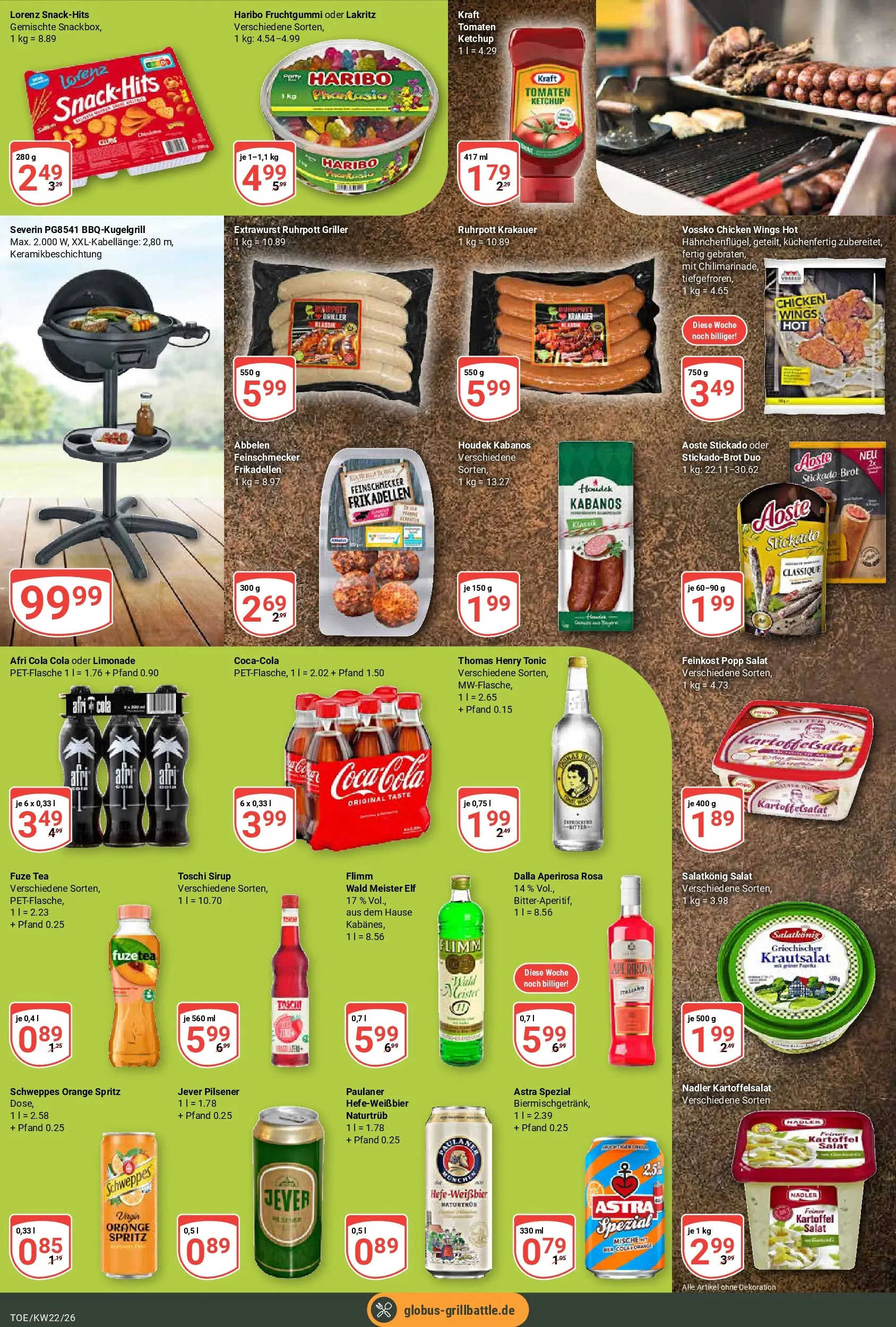 Globus Prospekt Tönisvorst (ab 26.05.2026) » Angebote online | Seite: 14 | Produkte: Haribo, Bier, Griller, Salat