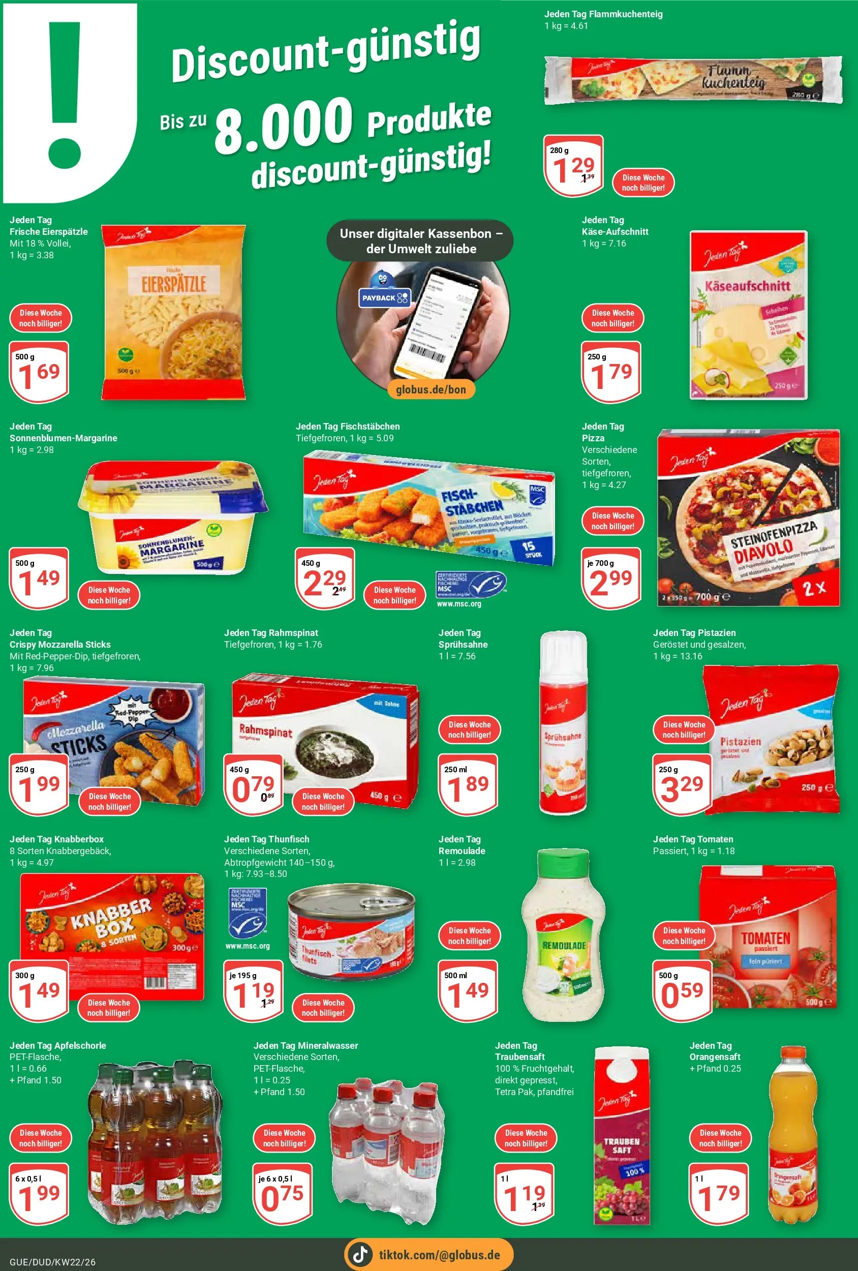 Globus Prospekt Saarbrücken-Dudweiler (ab 26.05.2026) » Angebote online | Seite: 5 | Produkte: Margarine, Mineralwasser, Fischstabchen, Saft