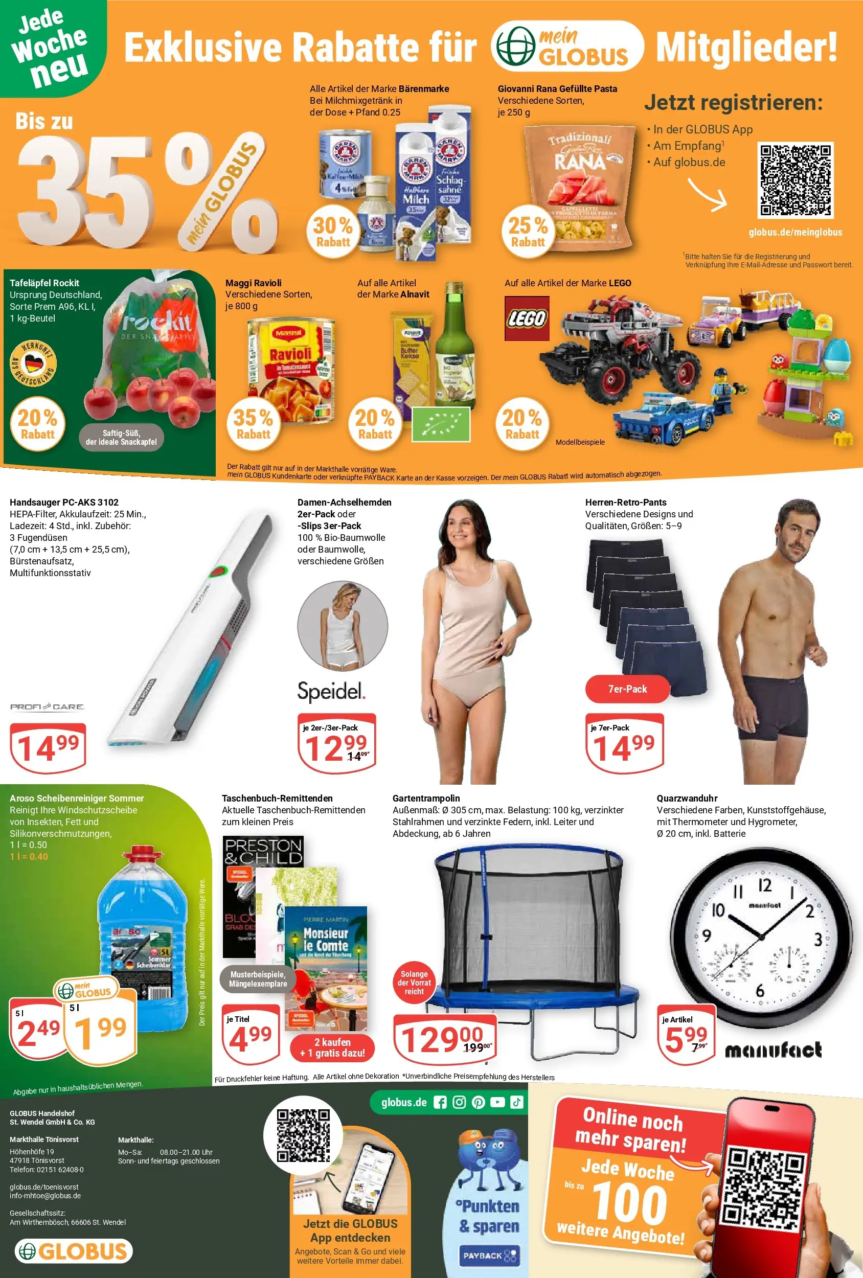 Globus Prospekt Tönisvorst (ab 26.05.2026) » Angebote online | Seite: 25 | Produkte: Milch, Batterie, Pasta, Uhr