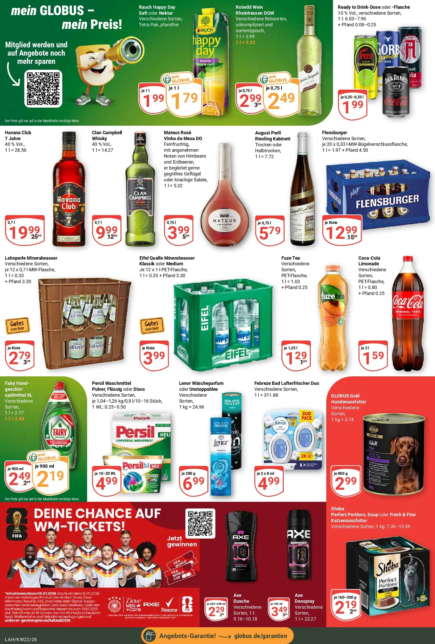Globus Prospekt Lahnstein (ab 26.05.2026) » Angebote online | Seite: 4 | Produkte: Cola, Mineralwasser, Deospray, Wein