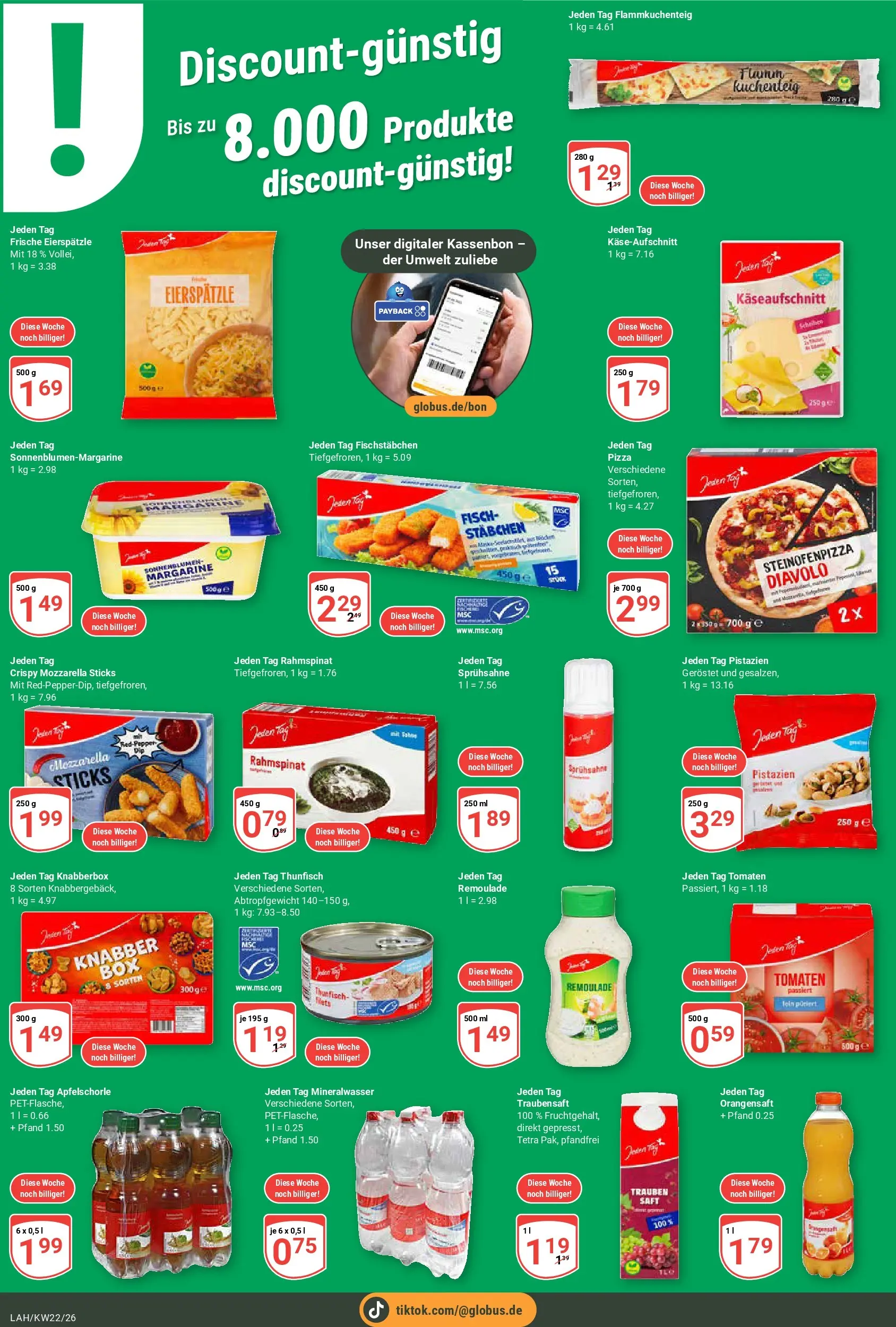 Globus Prospekt Lahnstein (ab 26.05.2026) » Angebote online | Seite: 5 | Produkte: Mozzarella, Pistazien, Mineralwasser, Pizza