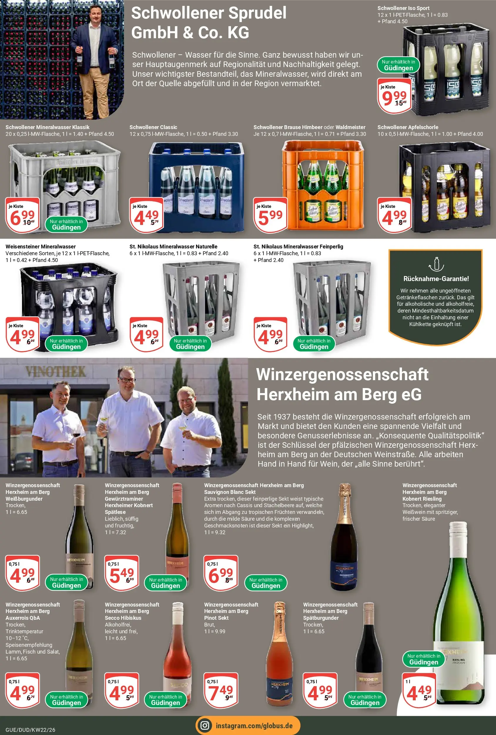 Globus Prospekt Saarbrücken-Dudweiler (ab 26.05.2026) » Angebote online | Seite: 18 | Produkte: Weißwein, Sekt, Mineralwasser, Fisch