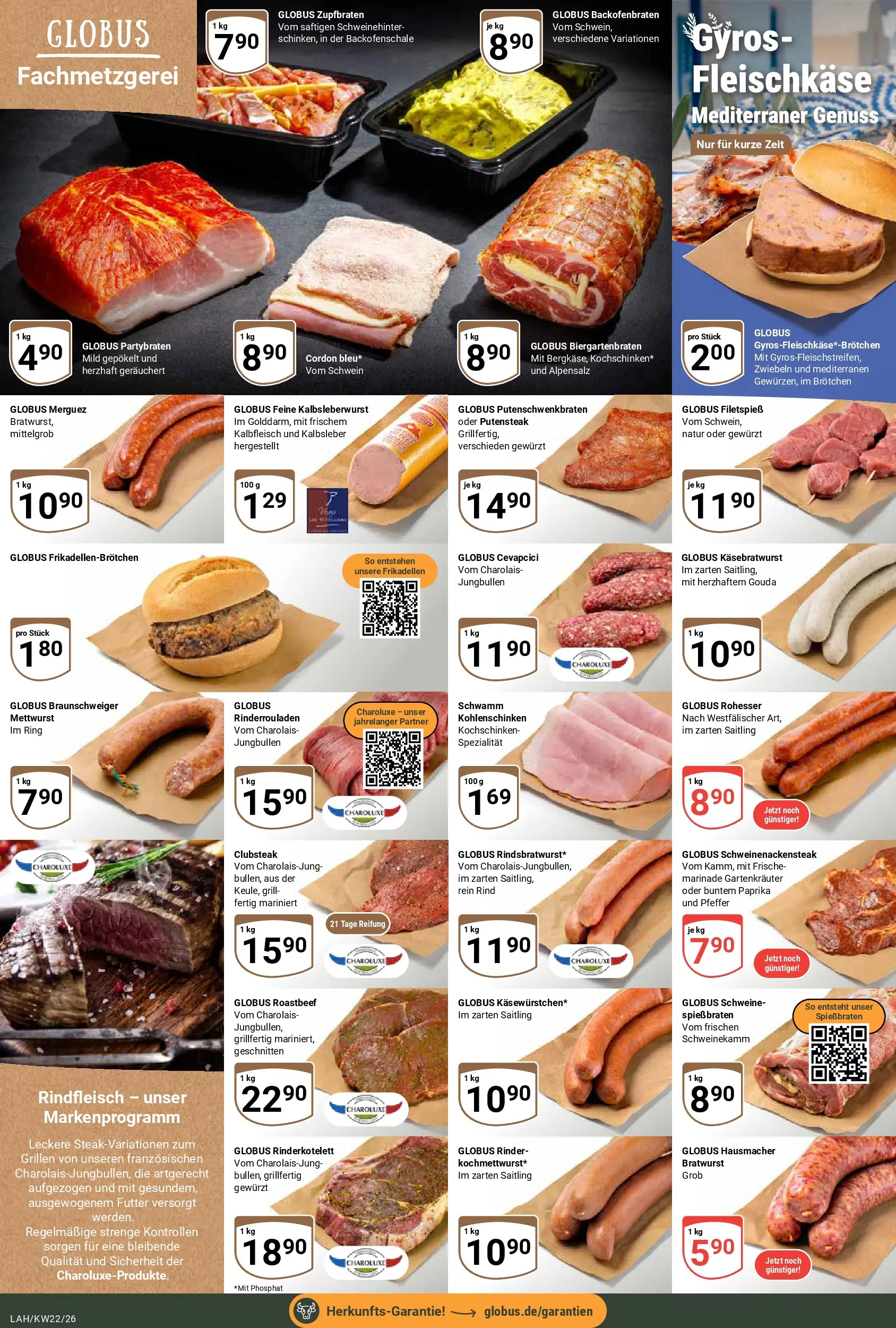 Globus Prospekt Lahnstein (ab 26.05.2026) » Angebote online | Seite: 8 | Produkte: Rinderrouladen, Grill, Gyros, Rindfleisch