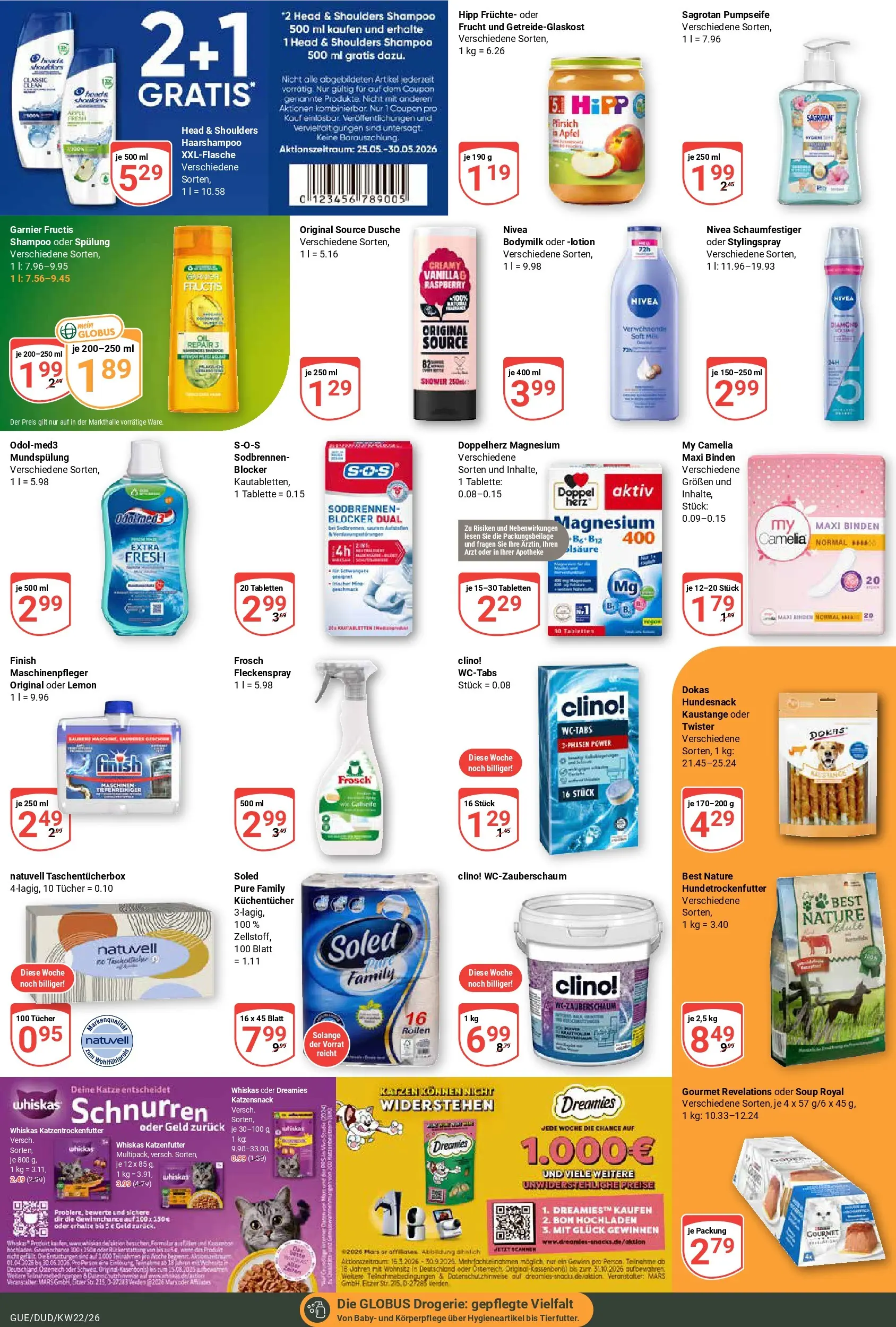 Globus Prospekt Saarbrücken-Dudweiler (ab 26.05.2026) » Angebote online | Seite: 19 | Produkte: Katzenfutter, Dusche, Shampoo, Whiskas