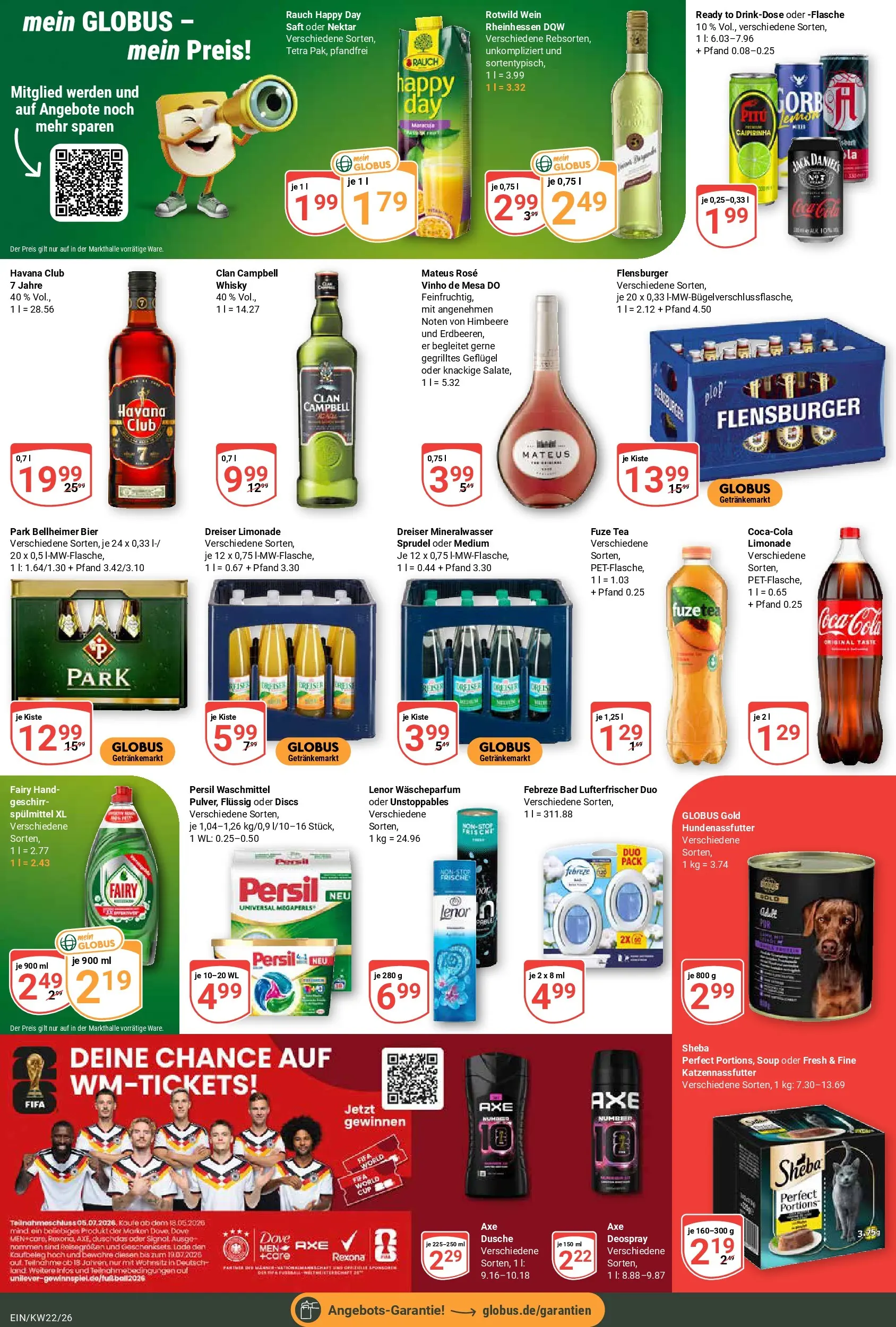 Globus Prospekt Homburg-Einöd (ab 26.05.2026) » Angebote online | Seite: 4 | Produkte: Sheba, Limonade, Waschmittel, Deospray