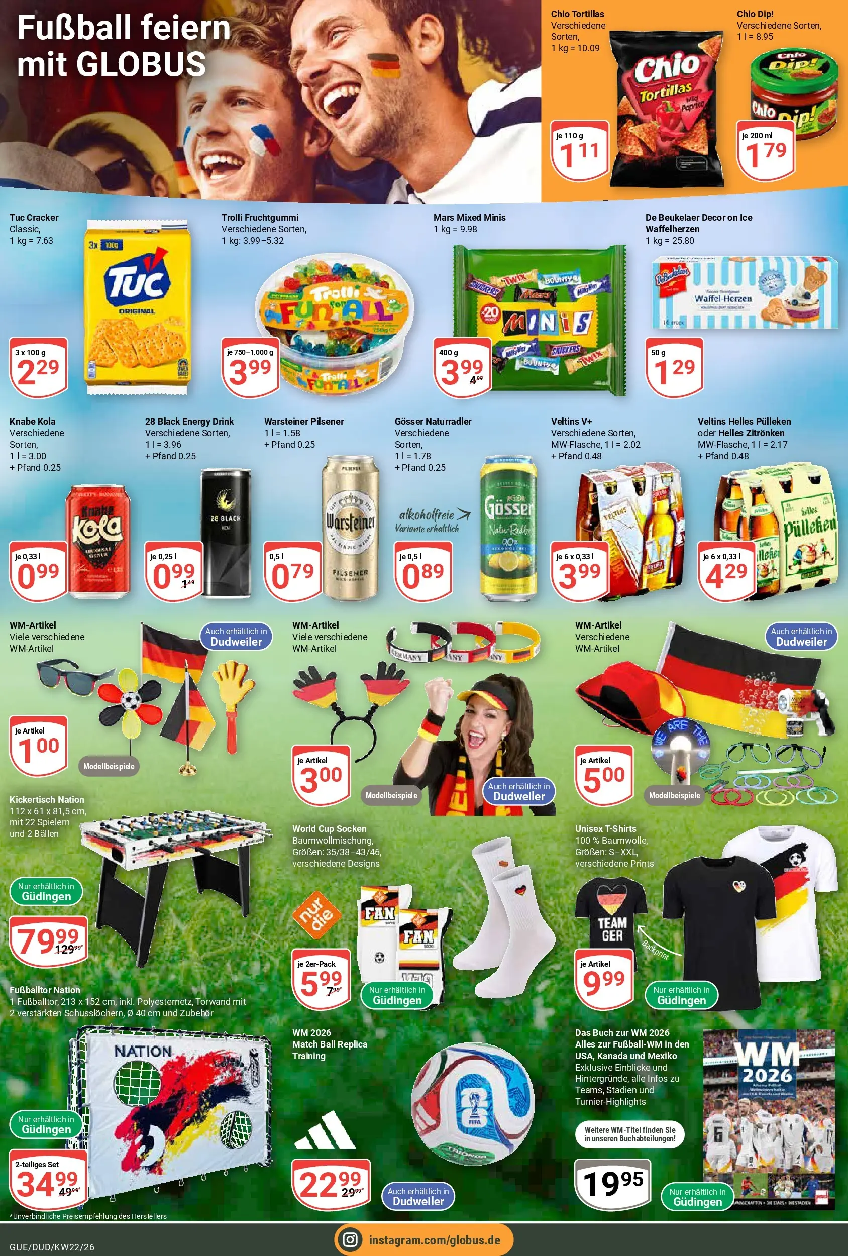 Globus Prospekt Saarbrücken-Dudweiler (ab 26.05.2026) » Angebote online | Seite: 24 | Produkte: Mars, Fußball, Socken, Chio tortillas