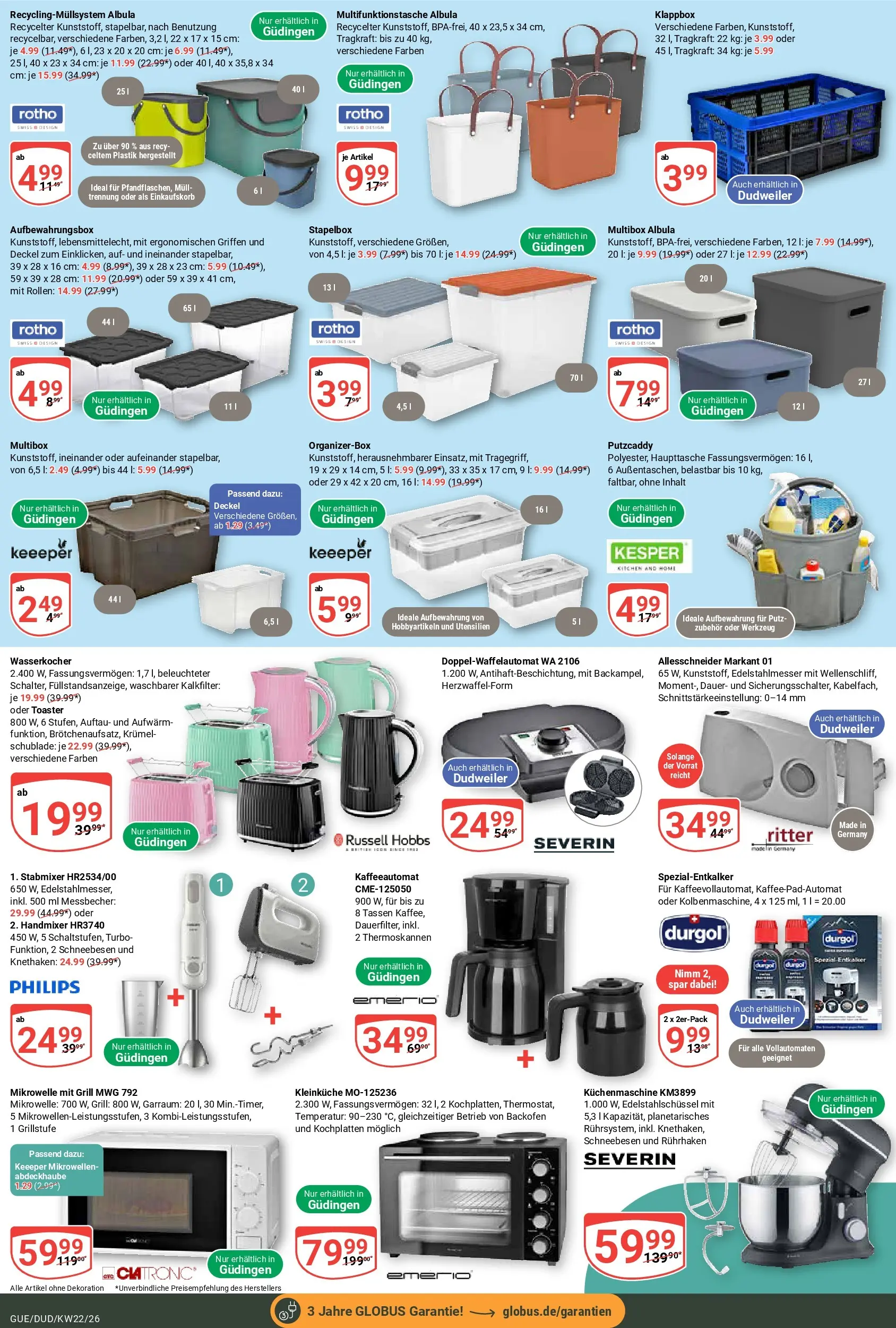 Globus Prospekt Saarbrücken-Dudweiler (ab 26.05.2026) » Angebote online | Seite: 25 | Produkte: Philips, Mikrowelle, Toaster, Handmixer