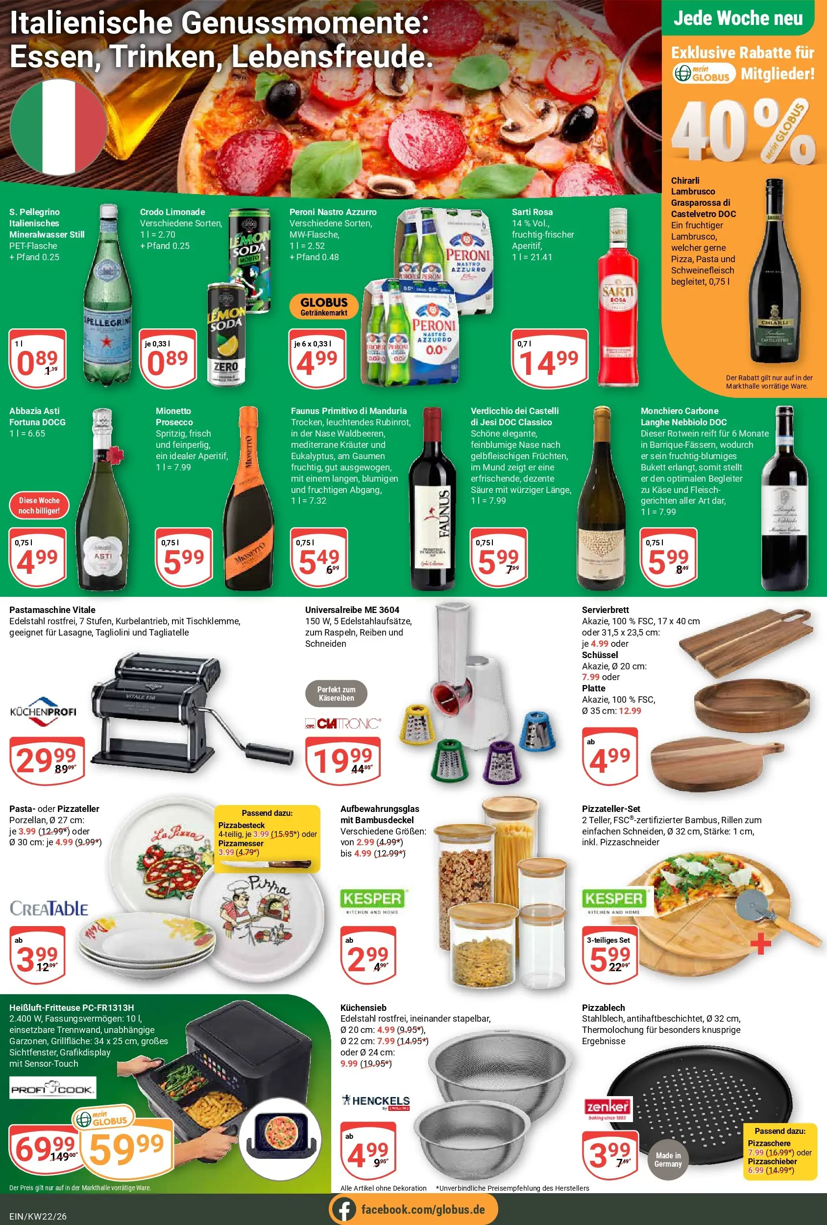 Globus Prospekt Homburg-Einöd (ab 26.05.2026) » Angebote online | Seite: 23 | Produkte: Mineralwasser, Prosecco, Schweinefleisch, Fleisch