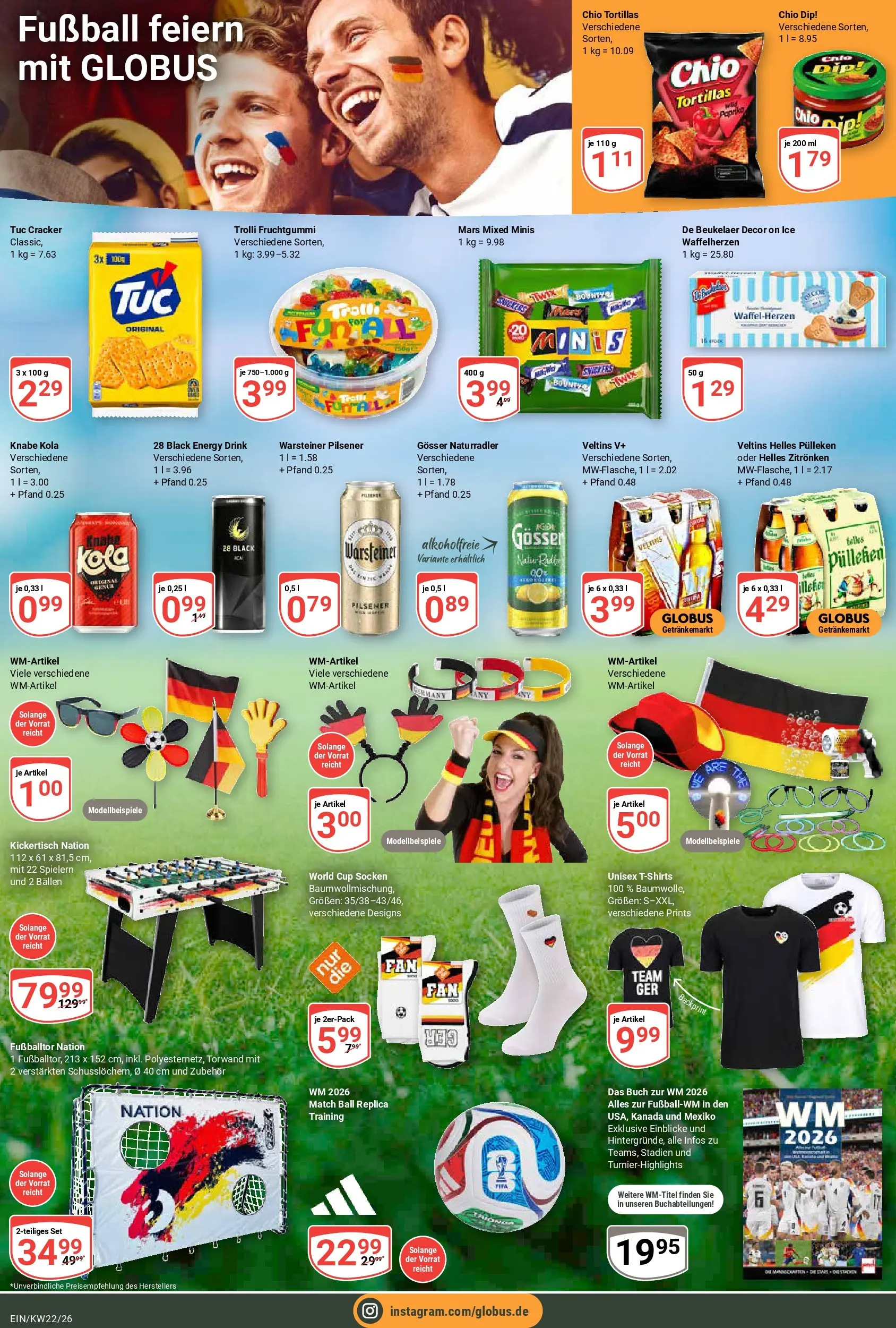 Globus Prospekt Homburg-Einöd (ab 26.05.2026) » Angebote online | Seite: 24 | Produkte: Helles pulleken, Energy, Snickers, Twix