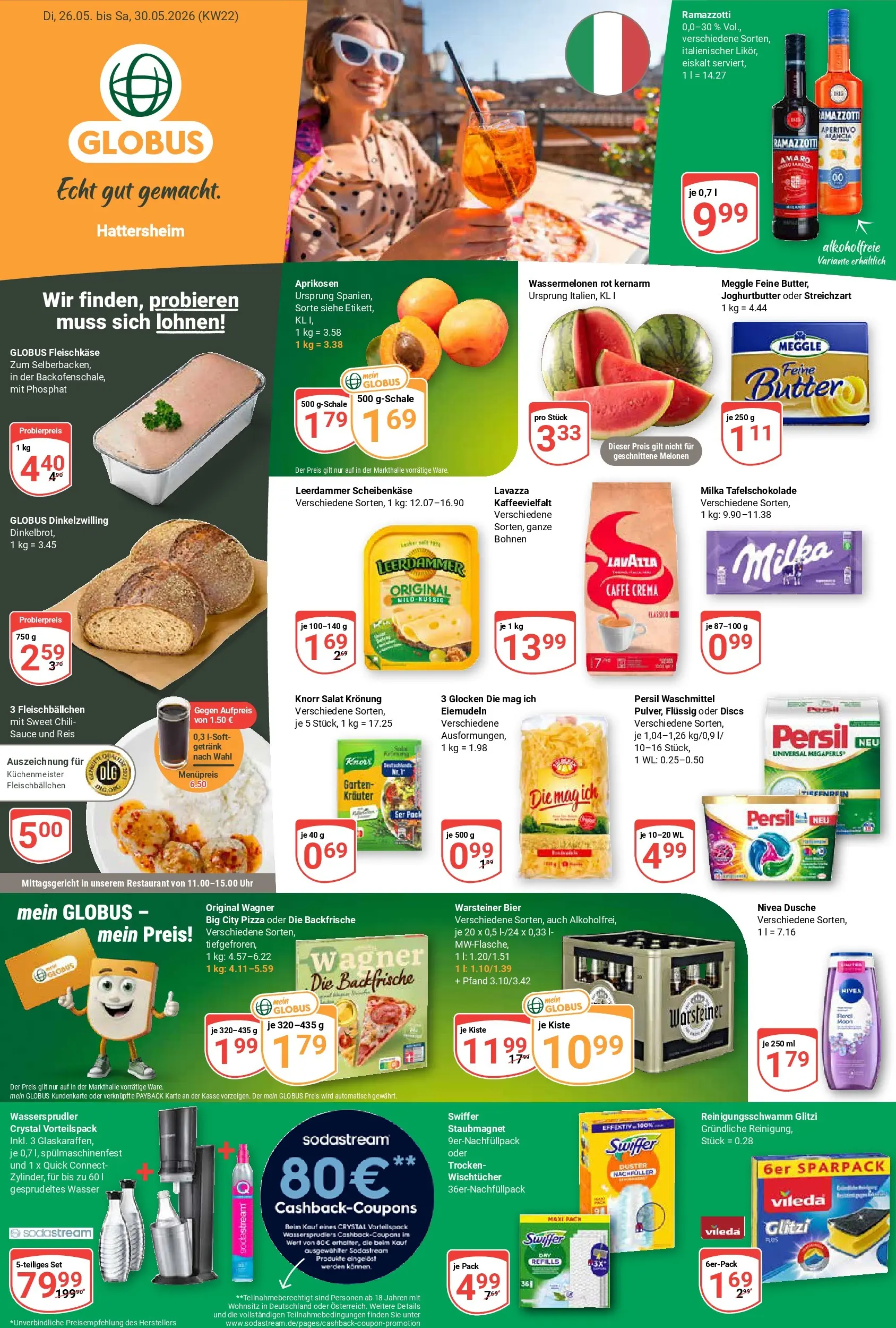 Globus Prospekt Hattersheim (ab 26.05.2026) » Angebote online | Seite: 1 | Produkte: Dusche, Knorr, Reis, Uhr