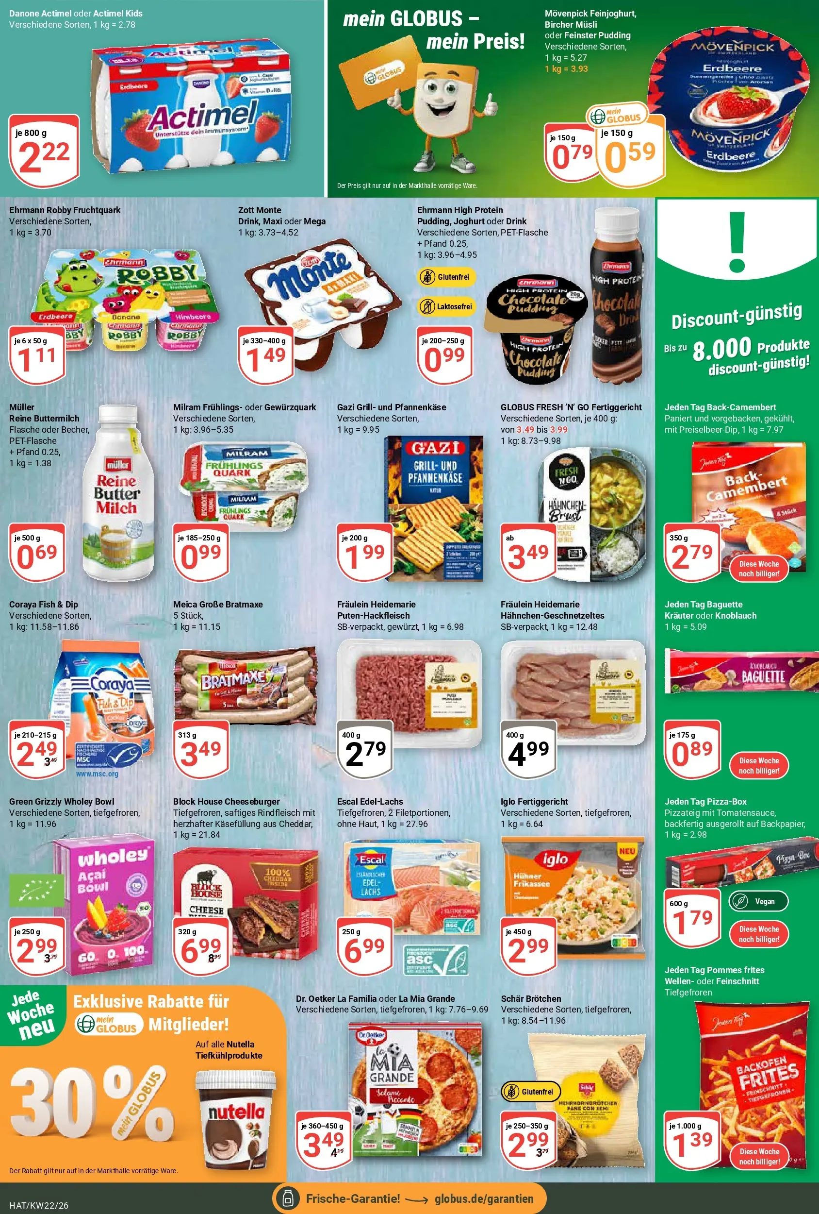 Globus Prospekt Hattersheim (ab 26.05.2026) » Angebote online | Seite: 10 | Produkte: Actimel, Pommes, Pommes frites, Milram