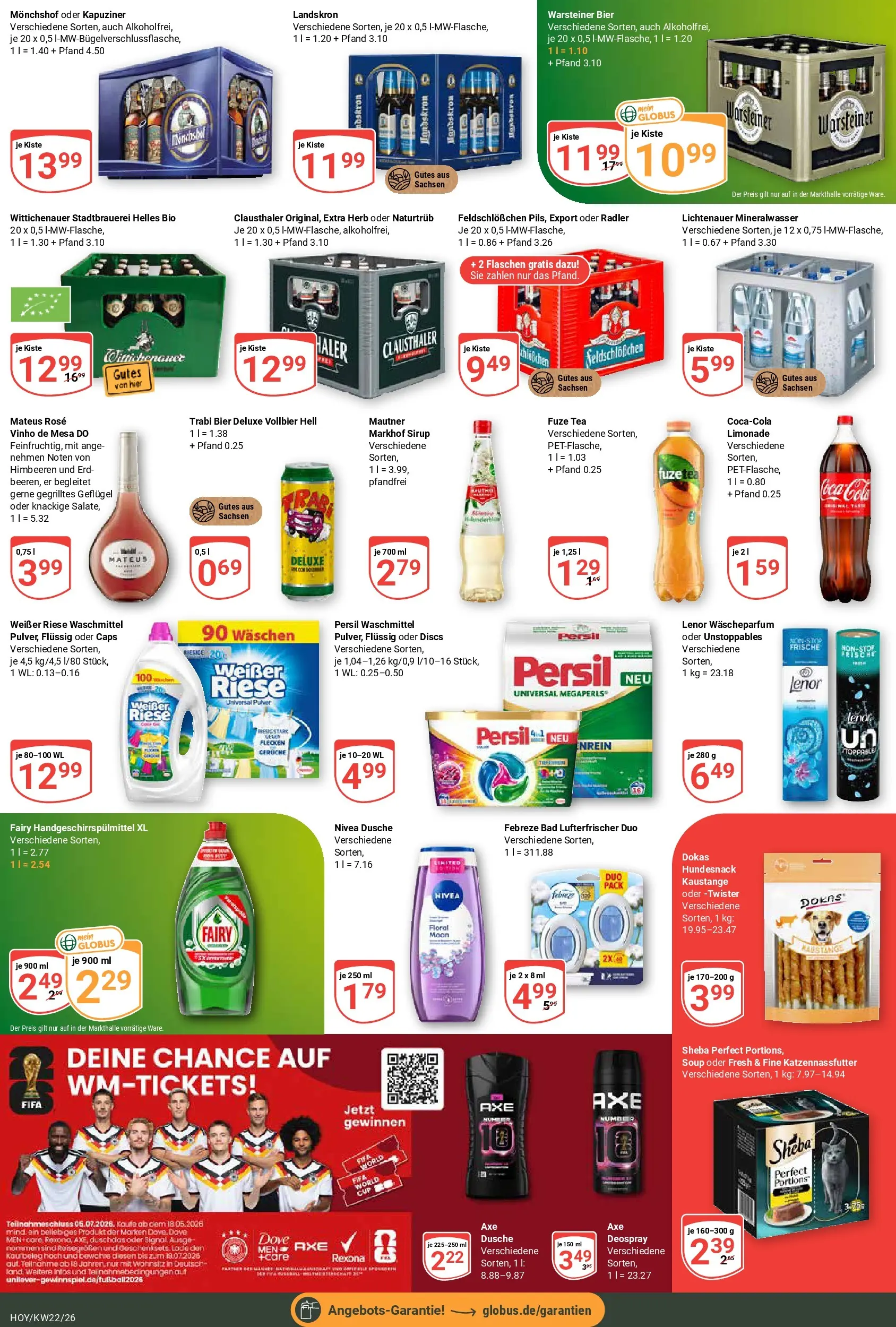 Globus Prospekt Hoyerswerda (ab 26.05.2026) » Angebote online | Seite: 4 | Produkte: Fuze tea, Cola, Dusche, Limonade