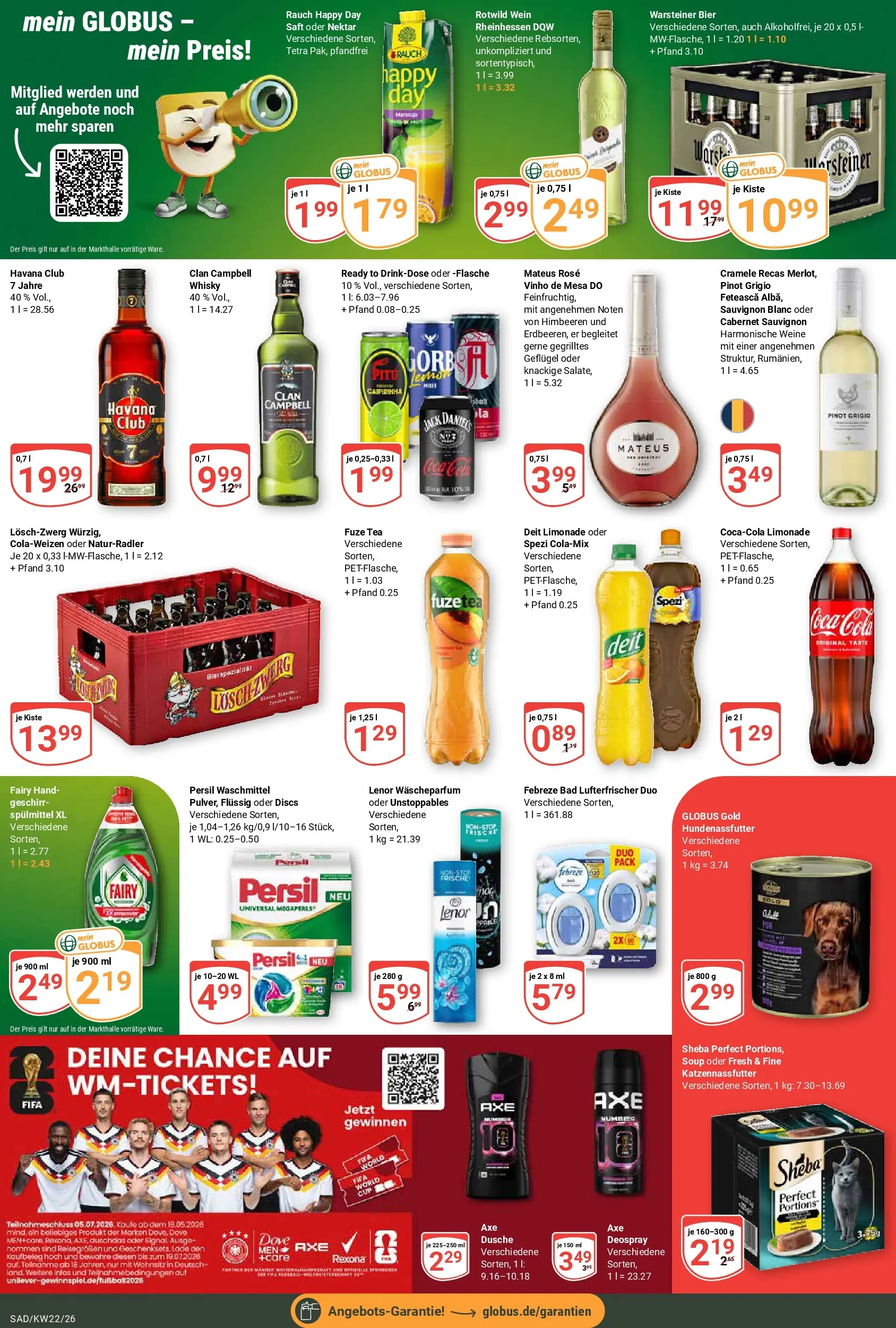 Globus Prospekt Schwandorf (ab 26.05.2026) » Angebote online | Seite: 5 | Produkte: Fuze tea, Sheba, Dusche, Deospray