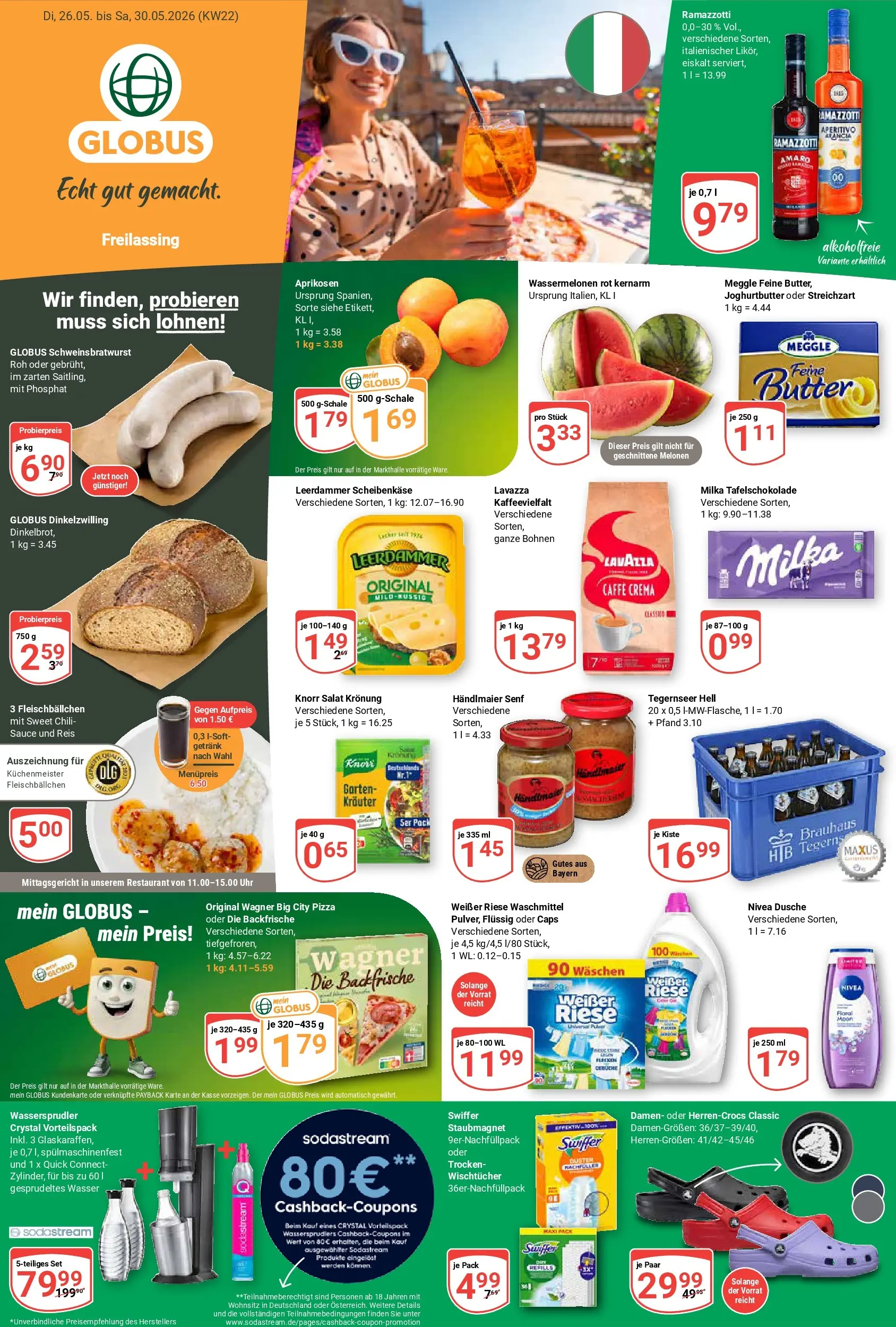 Globus Prospekt Freilassing (ab 26.05.2026) » Angebote online | Seite: 1 | Produkte: Lavazza, Dusche, Knorr, Chili
