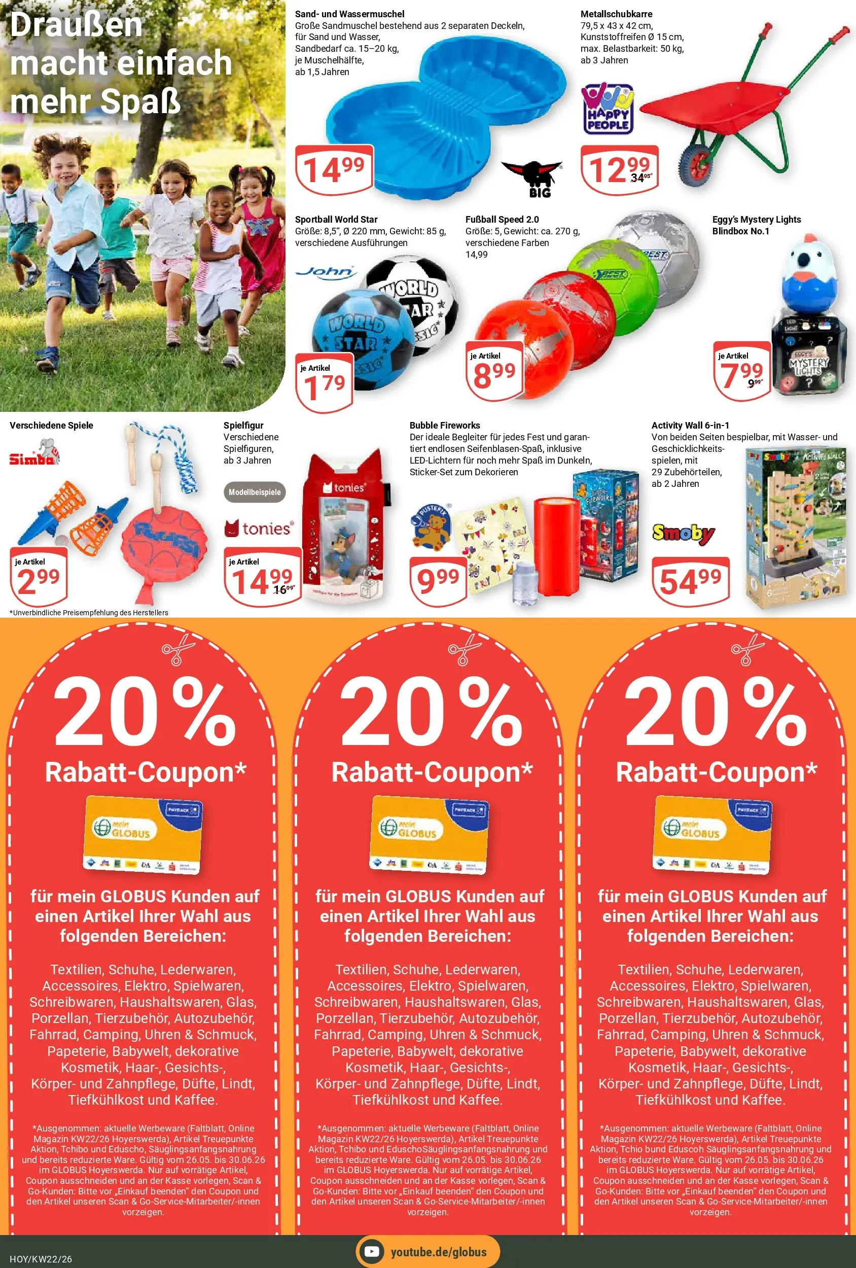 Globus Prospekt Hoyerswerda (ab 26.05.2026) » Angebote online | Seite: 28 | Produkte: Gewicht, Fußball, Wasser