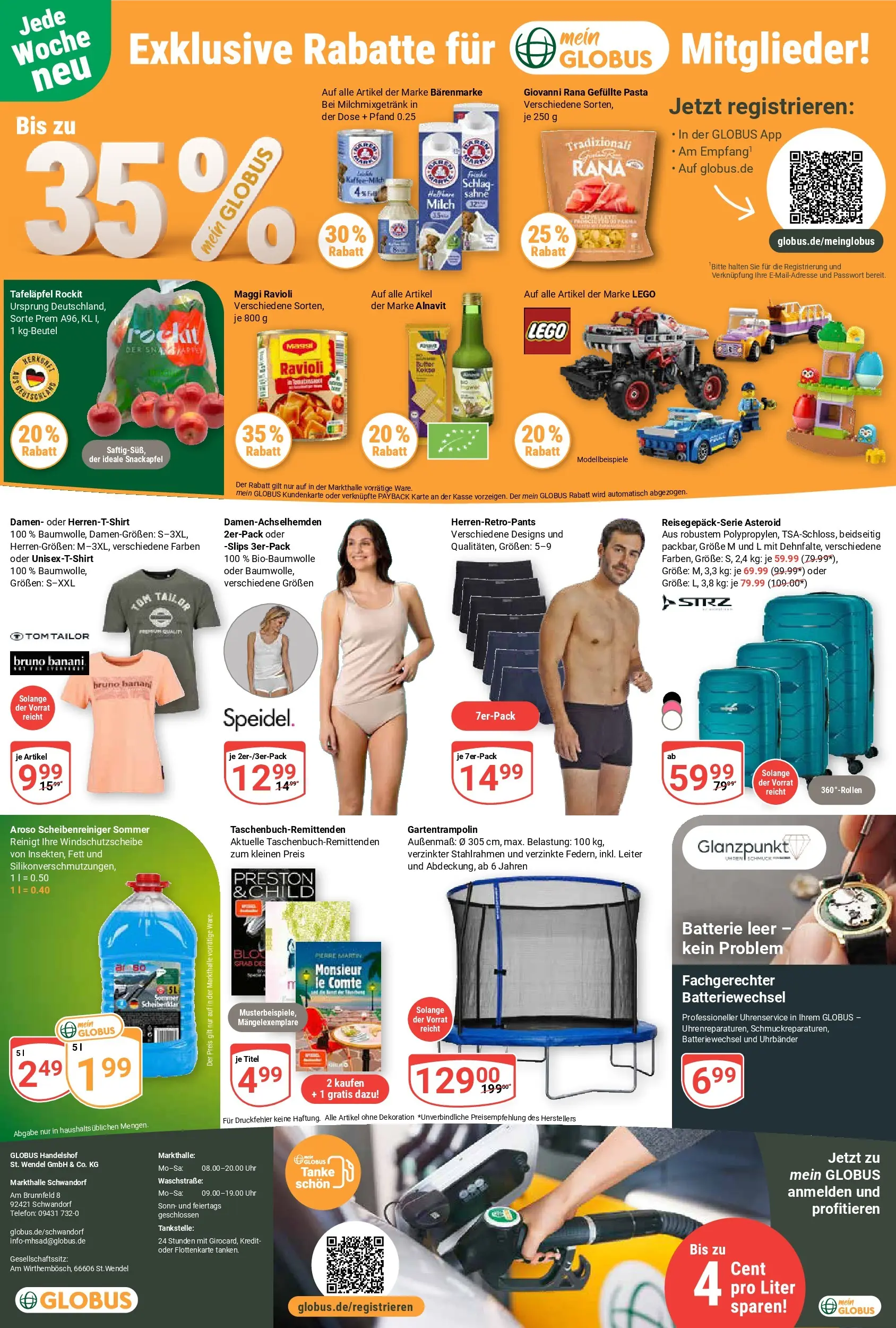 Globus Prospekt Schwandorf (ab 26.05.2026) » Angebote online | Seite: 26 | Produkte: Milch, Batterie, Pasta, Telefon
