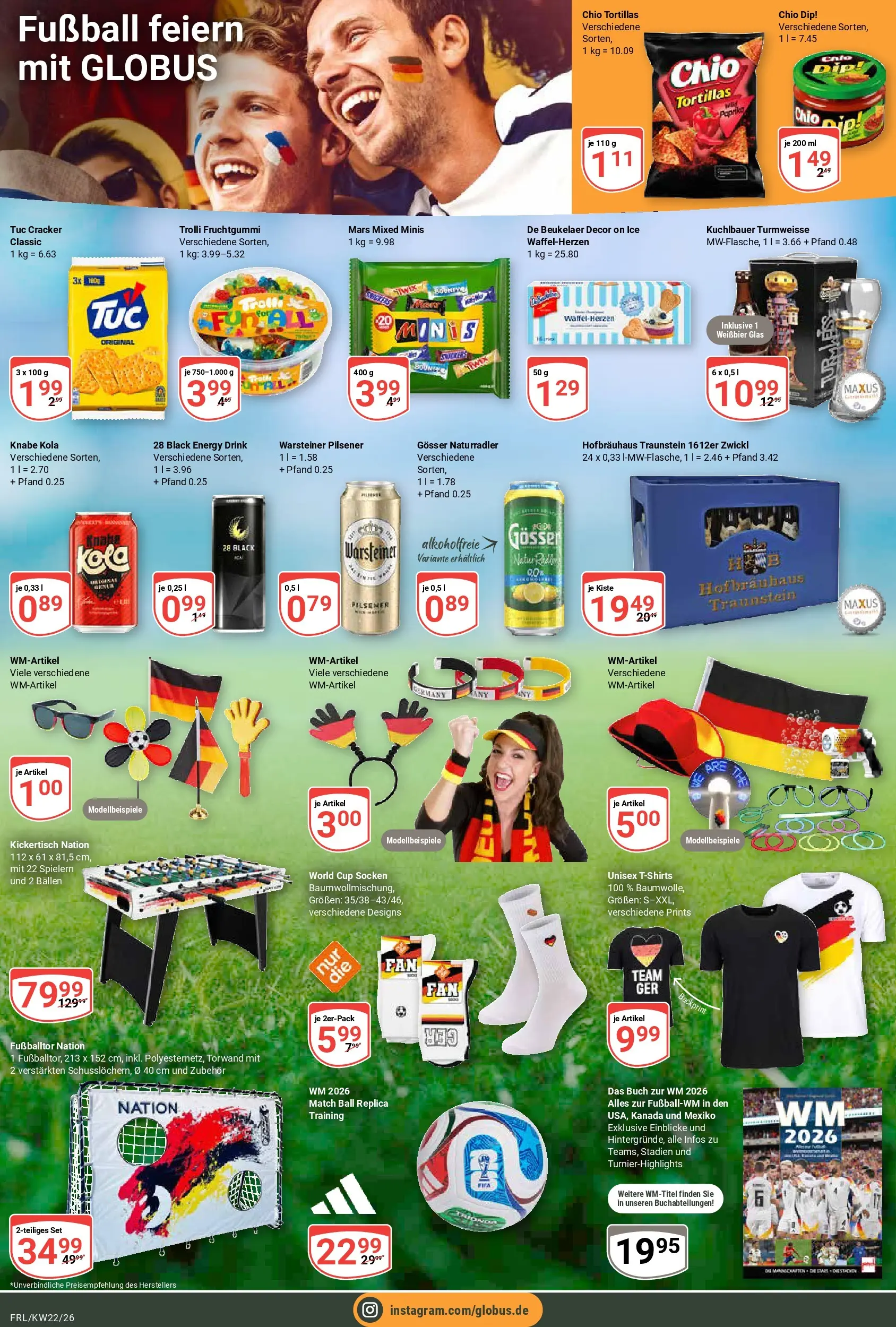 Globus Prospekt Freilassing (ab 26.05.2026) » Angebote online | Seite: 24 | Produkte: Weißbier, Mars, Warsteiner, Socken