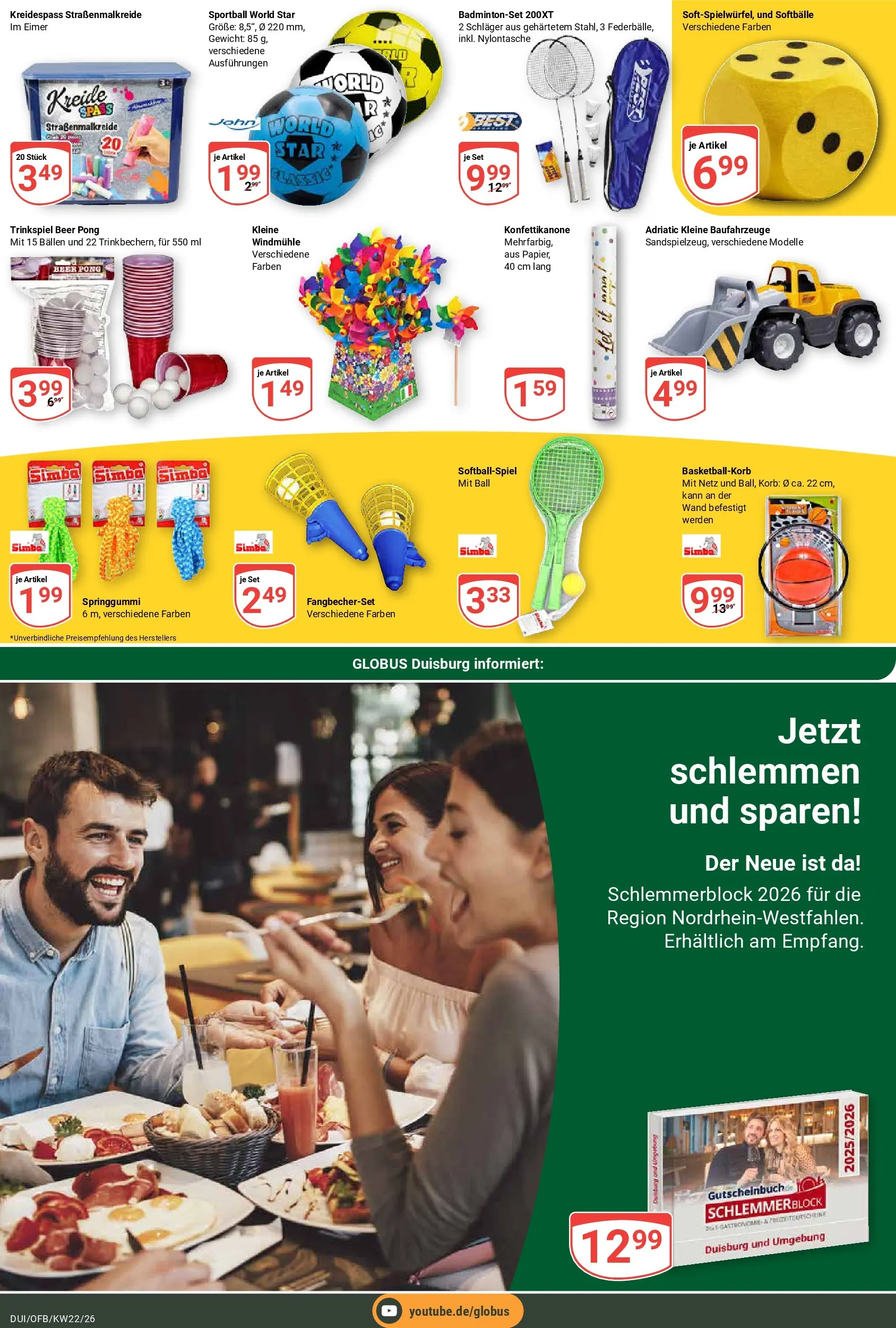 Globus Prospekt Duisburg (ab 26.05.2026) » Angebote online | Seite: 25 | Produkte: Gewicht, Korb, Badmintonset