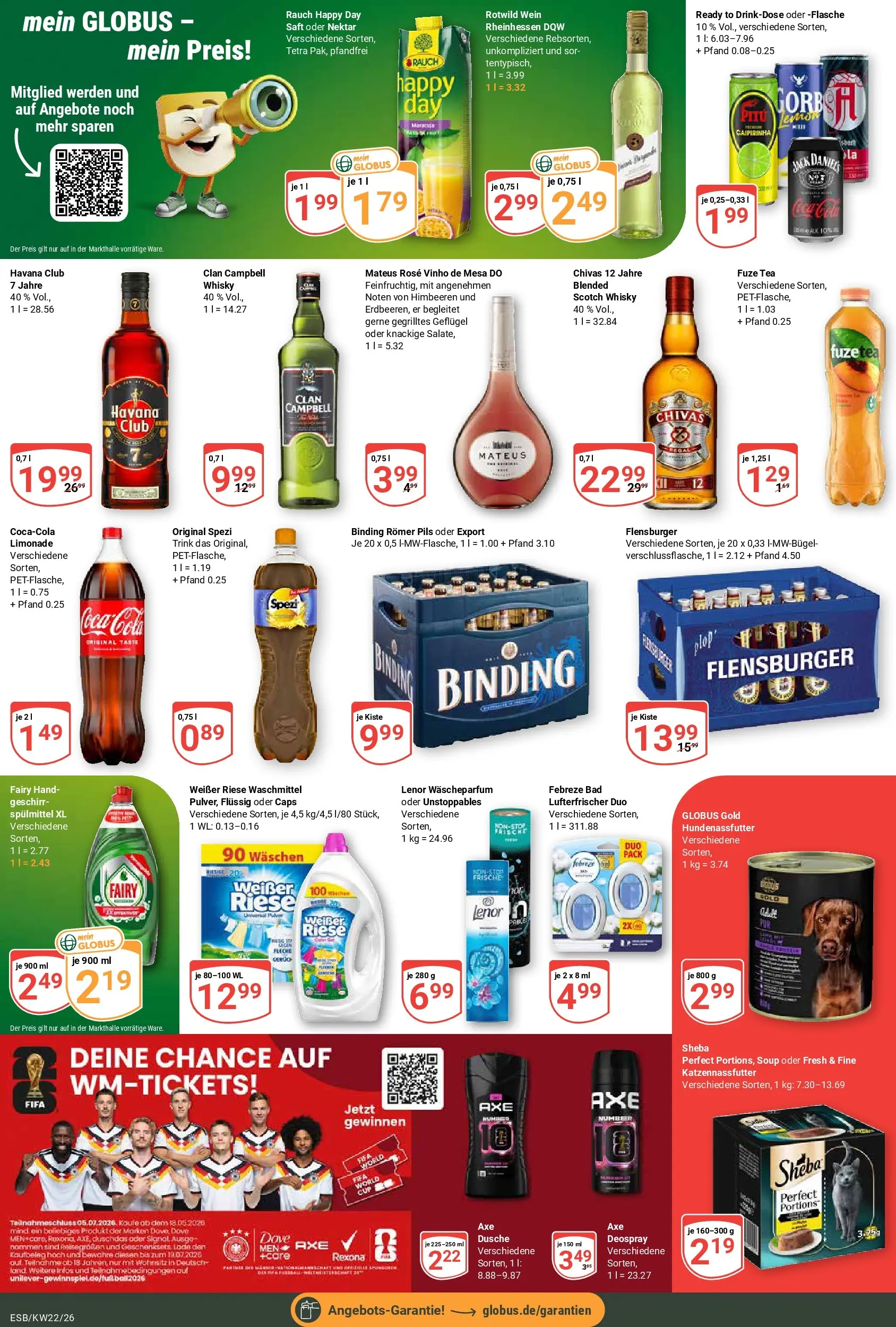 Globus Prospekt Eschborn (ab 26.05.2026) » Angebote online | Seite: 5 | Produkte: Himbeeren, Havana club, Fuze tea, Wein