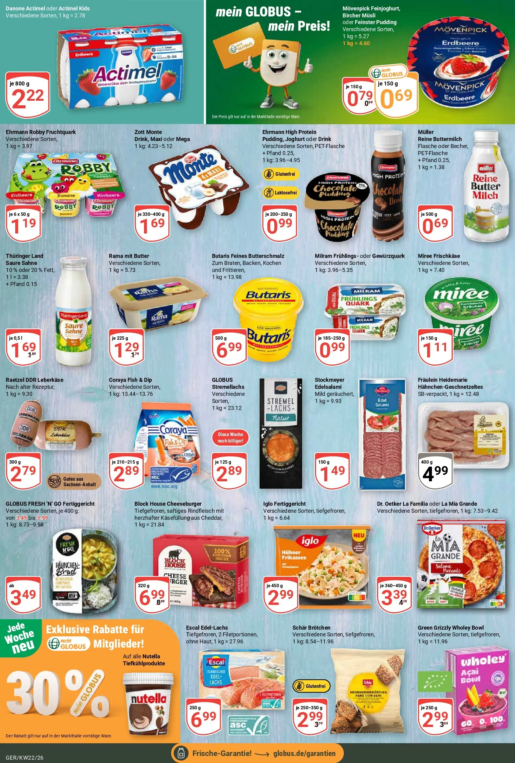 Globus Prospekt Gera (ab 26.05.2026) » Angebote online | Seite: 9 | Produkte: Iglo, Milram, Sahne, Leberkase