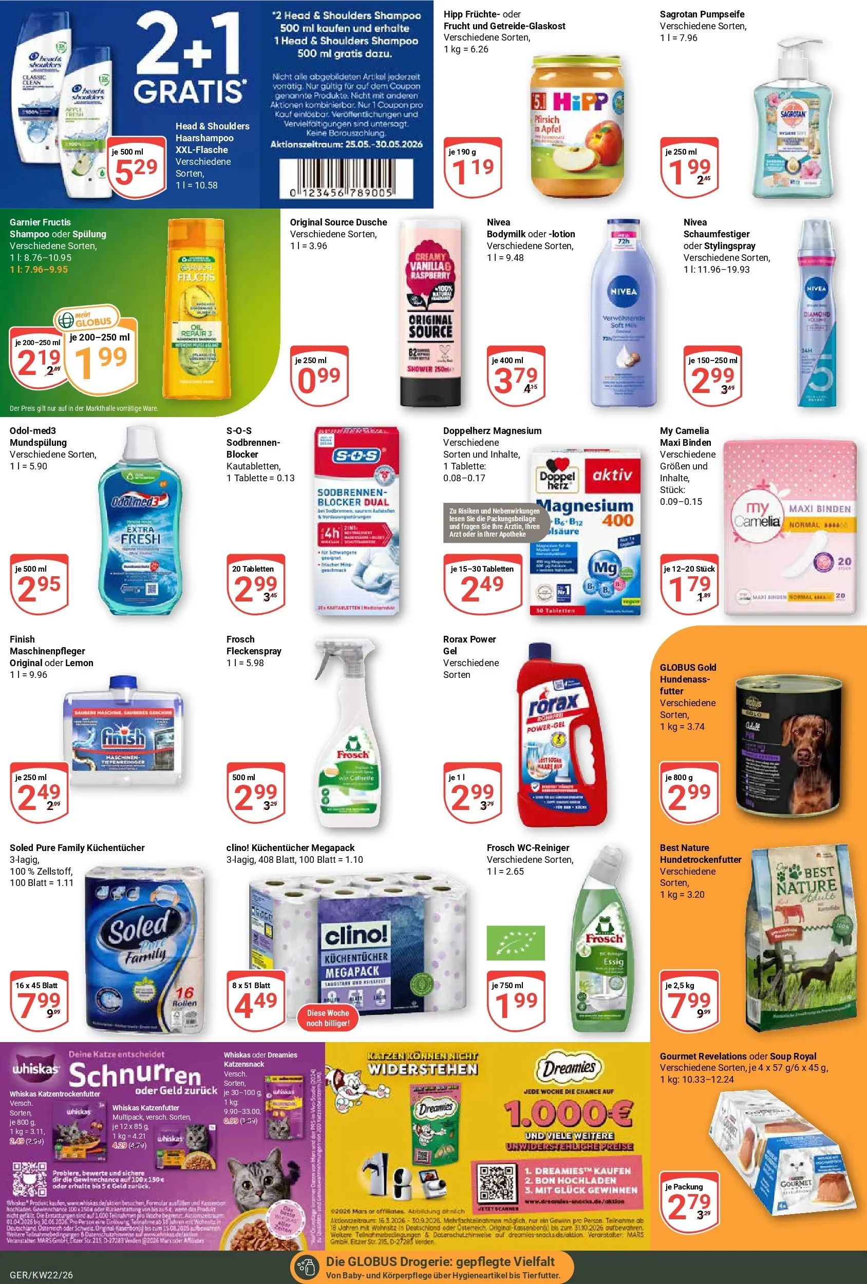 Globus Prospekt Gera (ab 26.05.2026) » Angebote online | Seite: 17 | Produkte: Katzenfutter, Äpfel, Mars, Pfirsich