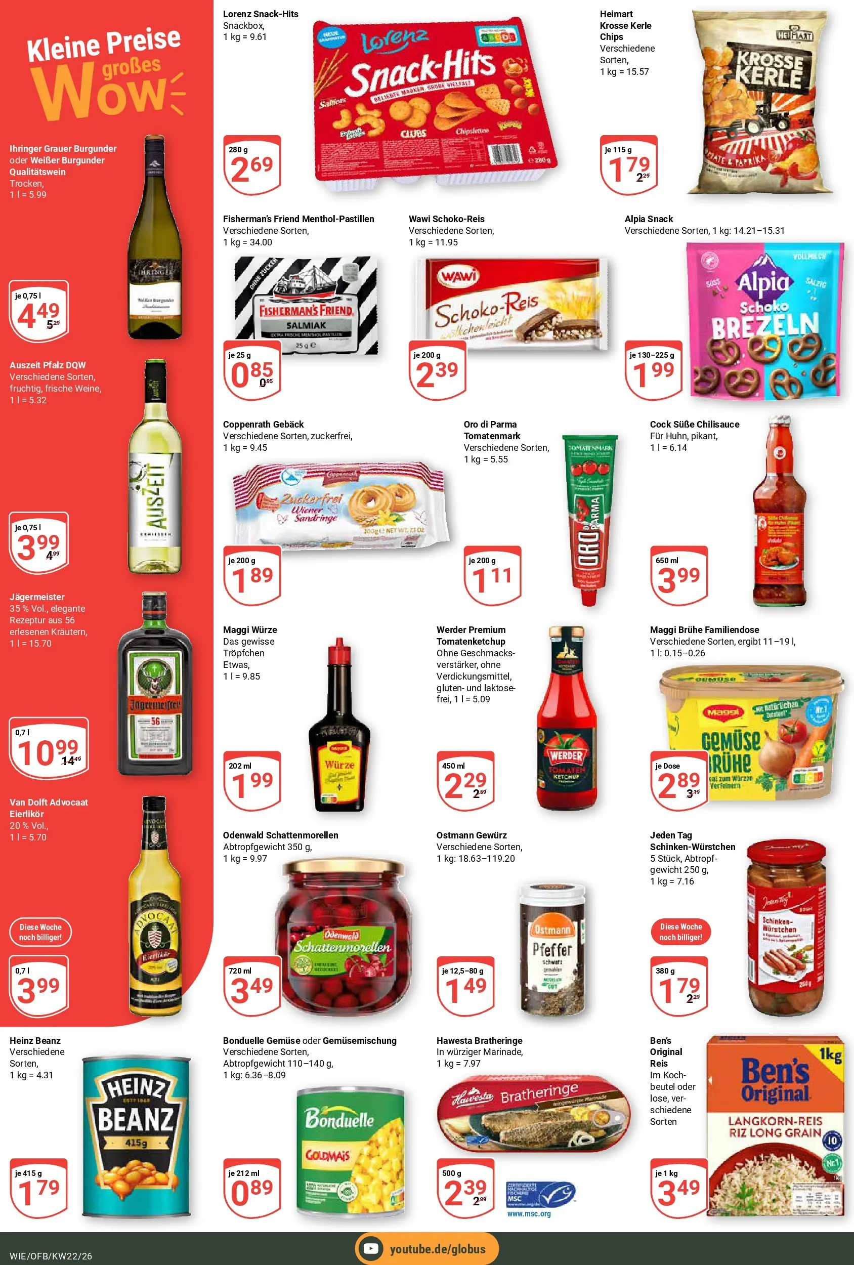 Globus Prospekt Waghäusel (ab 26.05.2026) » Angebote online | Seite: 4 | Produkte: Maggi, Oro di parma, Jägermeister, Chips