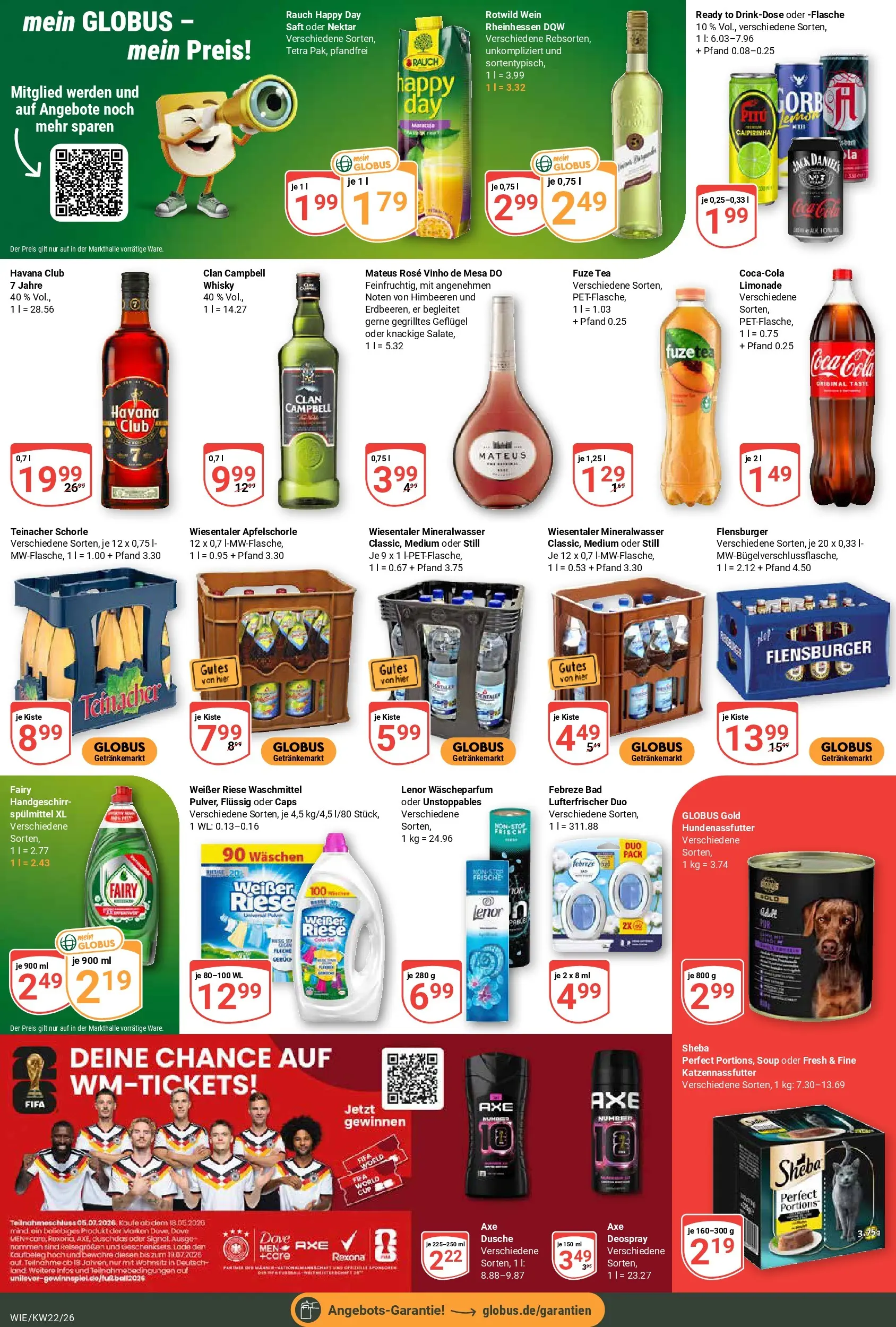 Globus Prospekt Waghäusel (ab 26.05.2026) » Angebote online | Seite: 5 | Produkte: Fuze tea, Coca cola, Dusche, Saft