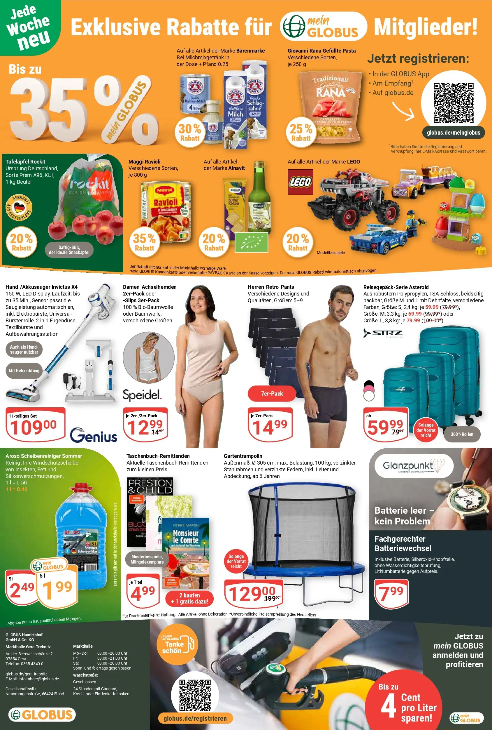 Globus Prospekt Gera (ab 26.05.2026) » Angebote online | Seite: 27 | Produkte: Batterie, Pasta, Sahne, Uhr