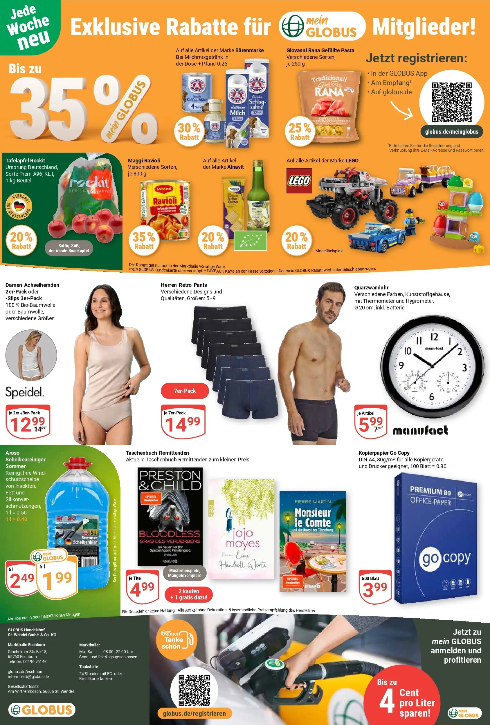 Globus Prospekt Eschborn (ab 26.05.2026) » Angebote online | Seite: 25 | Produkte: Maggi, Sahne, Uhr, Drucker