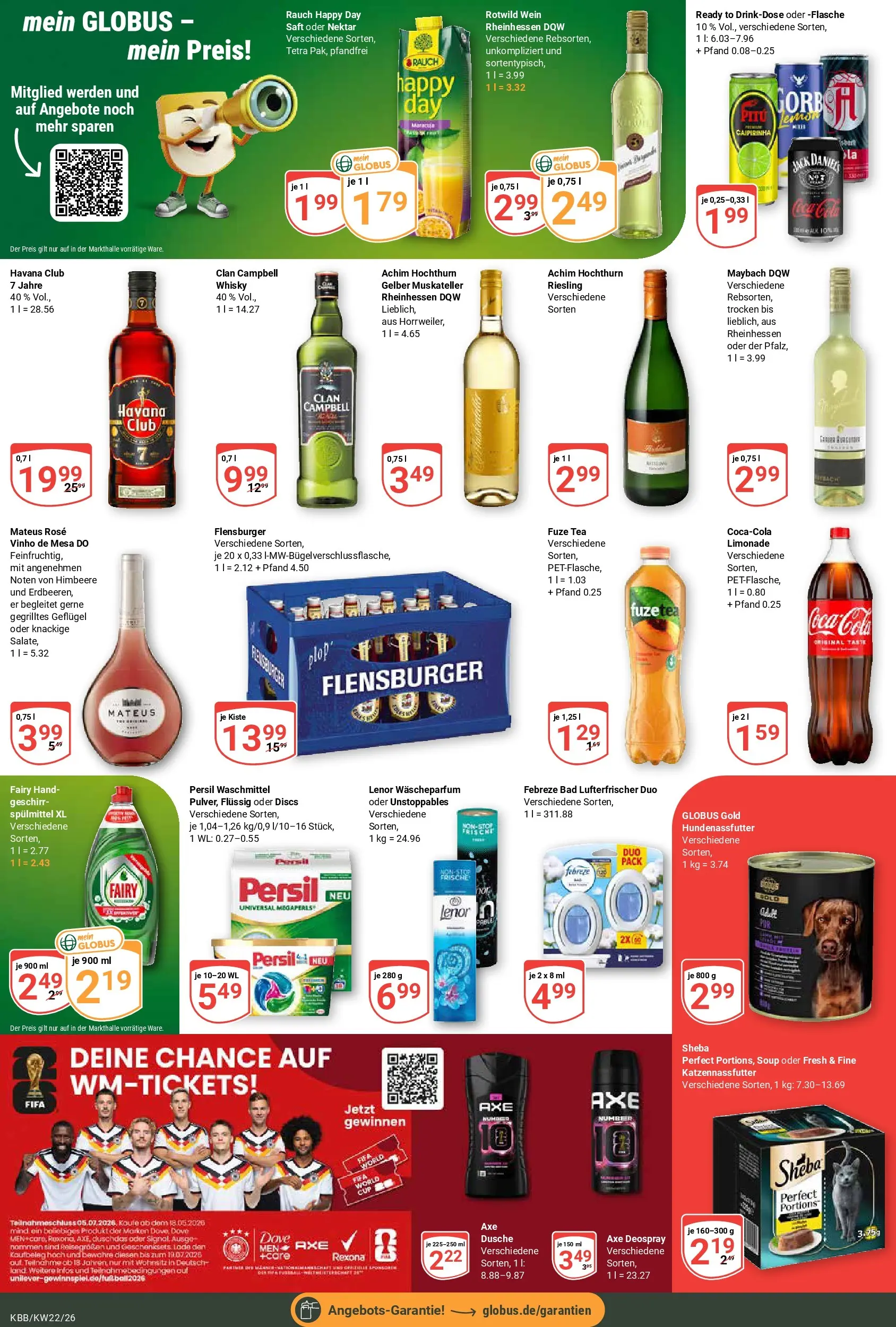 Globus Prospekt Koblenz-Bubenheim (ab 26.05.2026) » Angebote online | Seite: 4 | Produkte: Waschmittel, Deospray, Saft, Persil