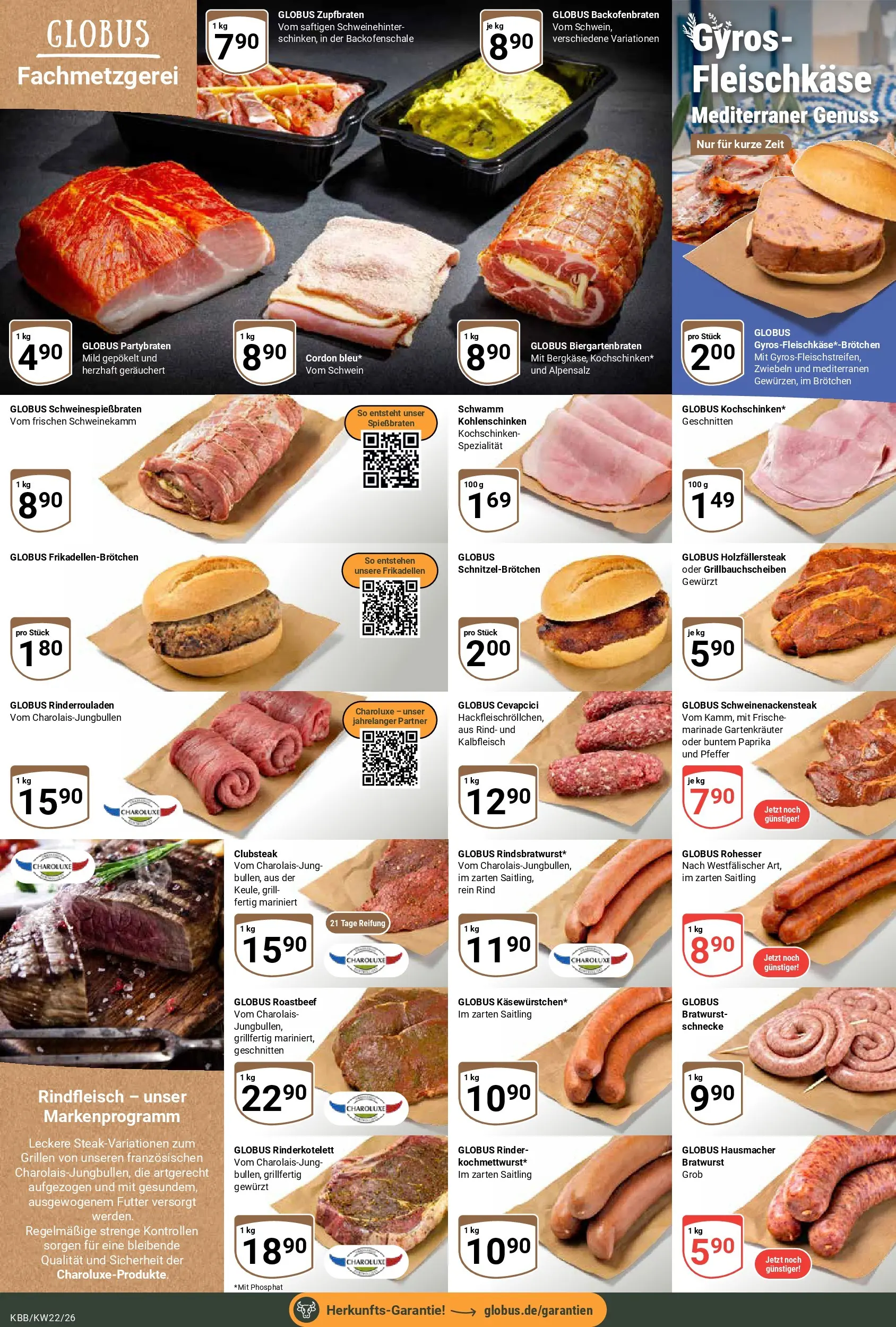 Globus Prospekt Koblenz-Bubenheim (ab 26.05.2026) » Angebote online | Seite: 8 | Produkte: Rinderrouladen, Zwiebeln, Paprika, Rindfleisch