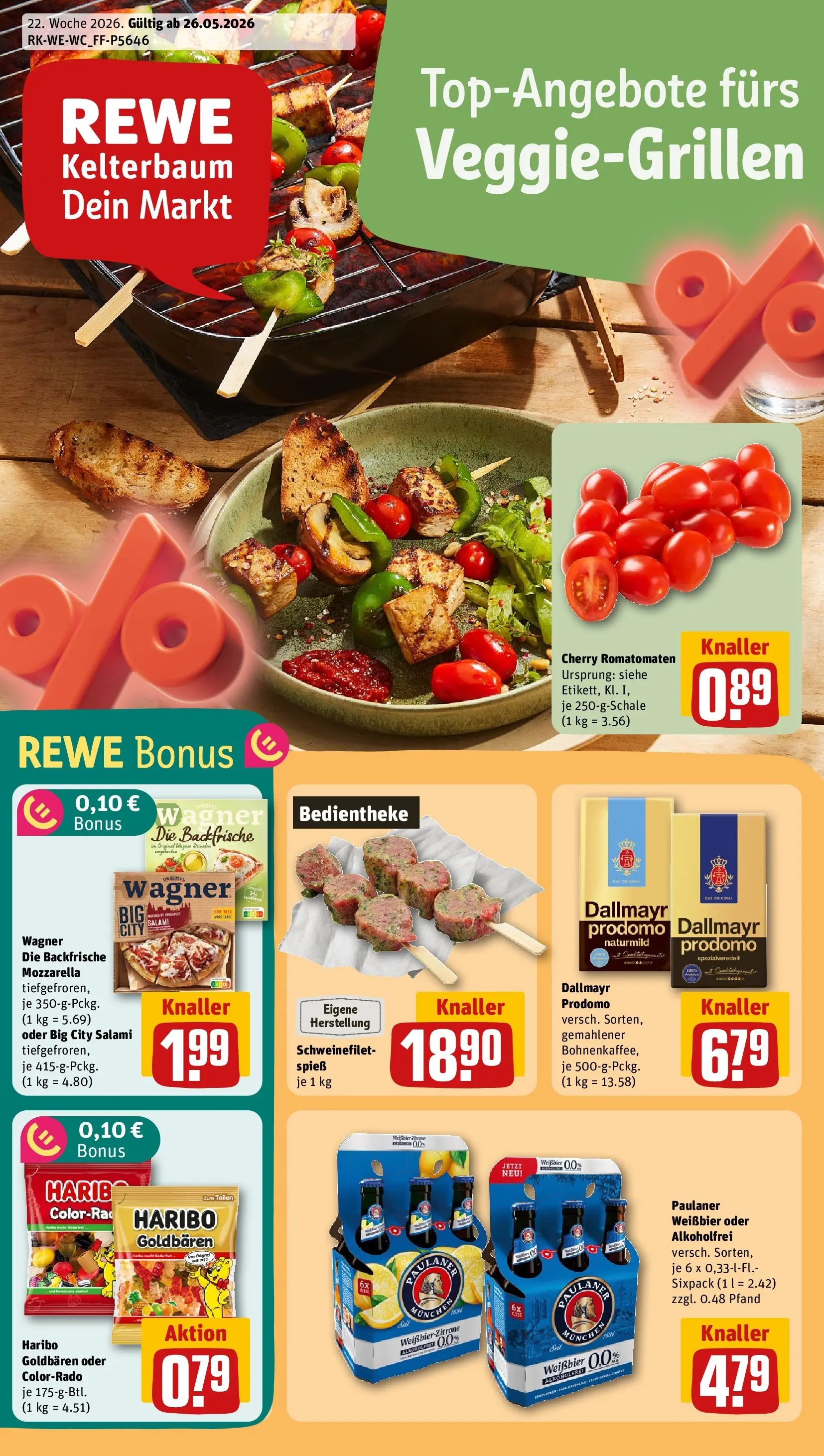 REWE Prospekt ab 26.05.2026 zum Blättern » Angebote | Seite: 1 | Produkte: Weißbier, Mozzarella, Dallmayr, Pizza