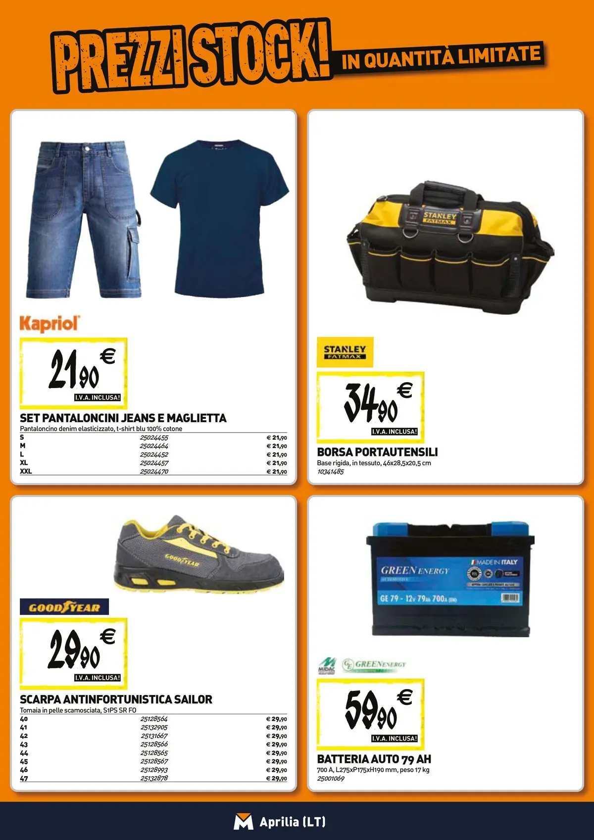 Nuovo TECNOMAT - Straordinari prezzi stock! dal 27/05/2026 > offerte anteprima 🛍️ | Pagina: 19 | Prodotti: Pantaloncini, Jeans, Maglietta, Batteria