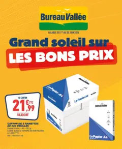 Bureau Vallée - Prévisualisation de Bureau Vallée - Grand soleil sur les bons prix valide à partir de 31.05.2026