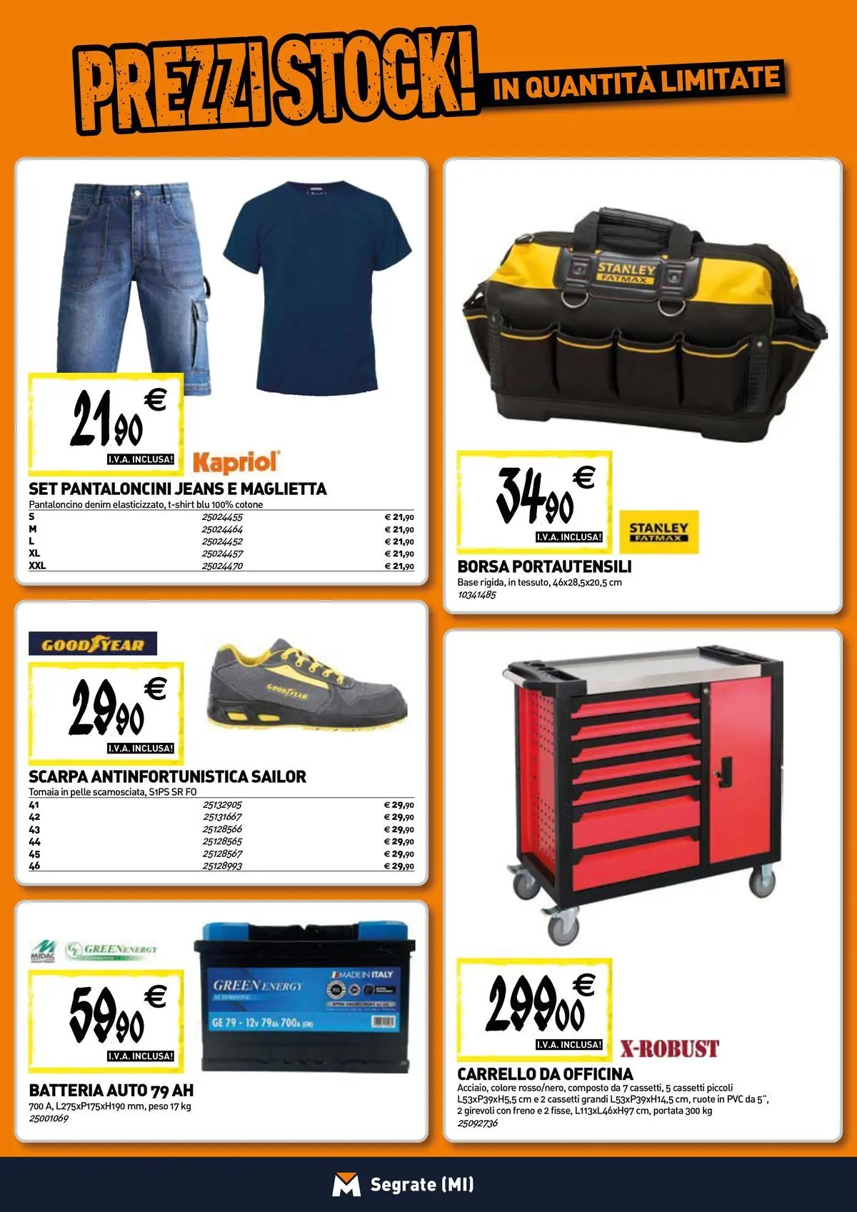 Nuovo TECNOMAT - Straordinari prezzi stock! dal 27/05/2026 > offerte anteprima 🛍️ | Pagina: 19 | Prodotti: Pantaloncini, Carrello, Maglietta, Batteria