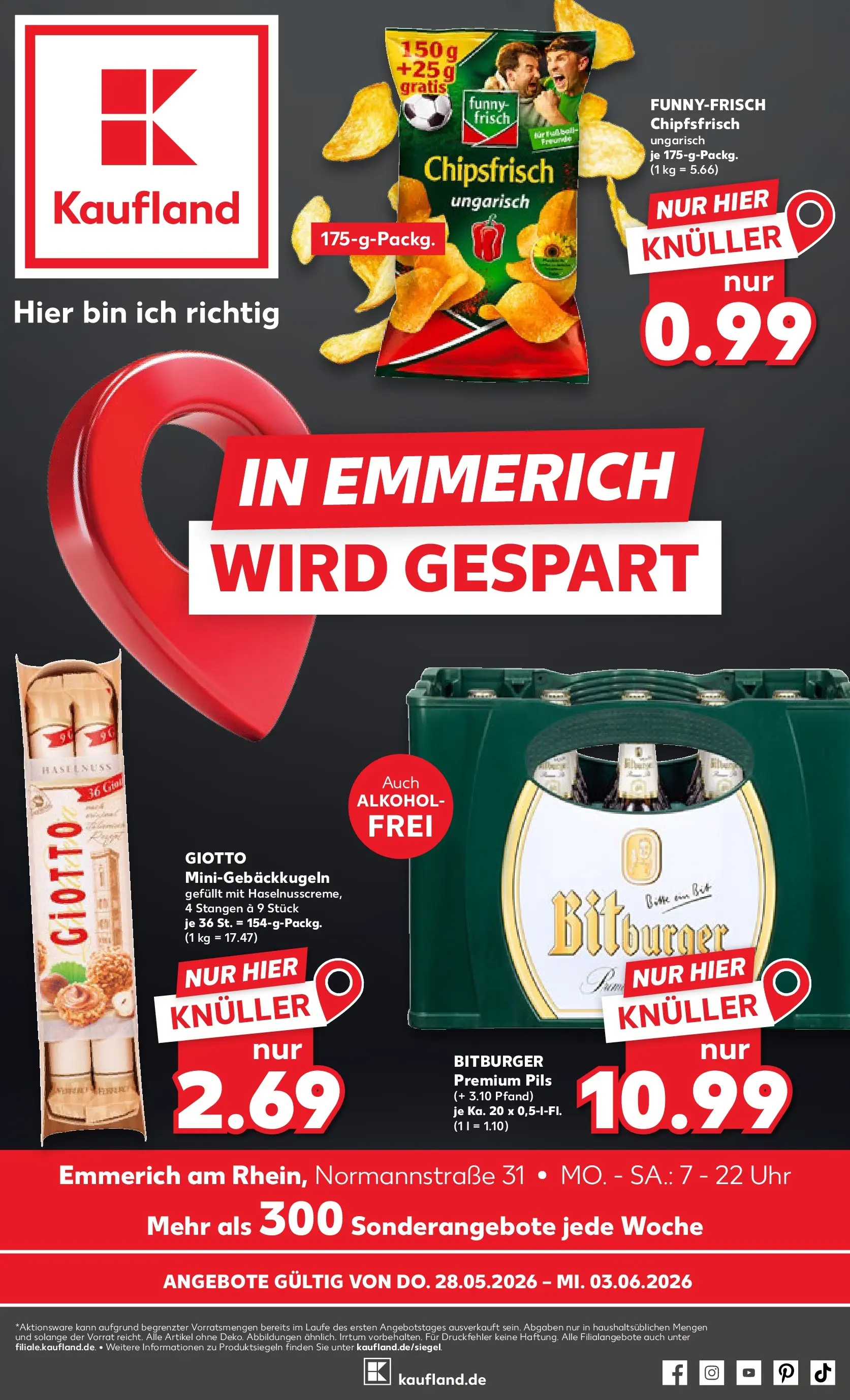 Prospekt Kaufland ab 26.05.2026 » Angebote Online zum Blättern | Seite: 6 | Produkte: Bitburger, Pils, Uhr